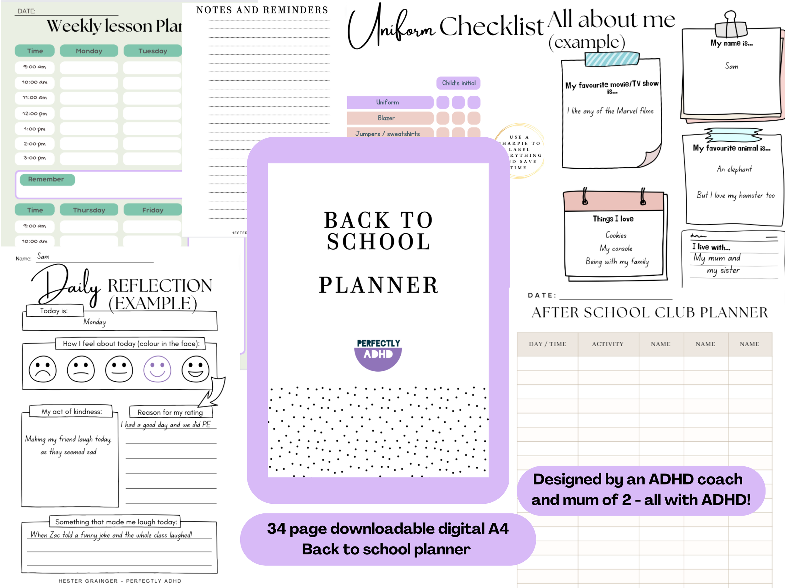36 page downloadable digital ADHD Back to School Planner — Perfectly ADHD