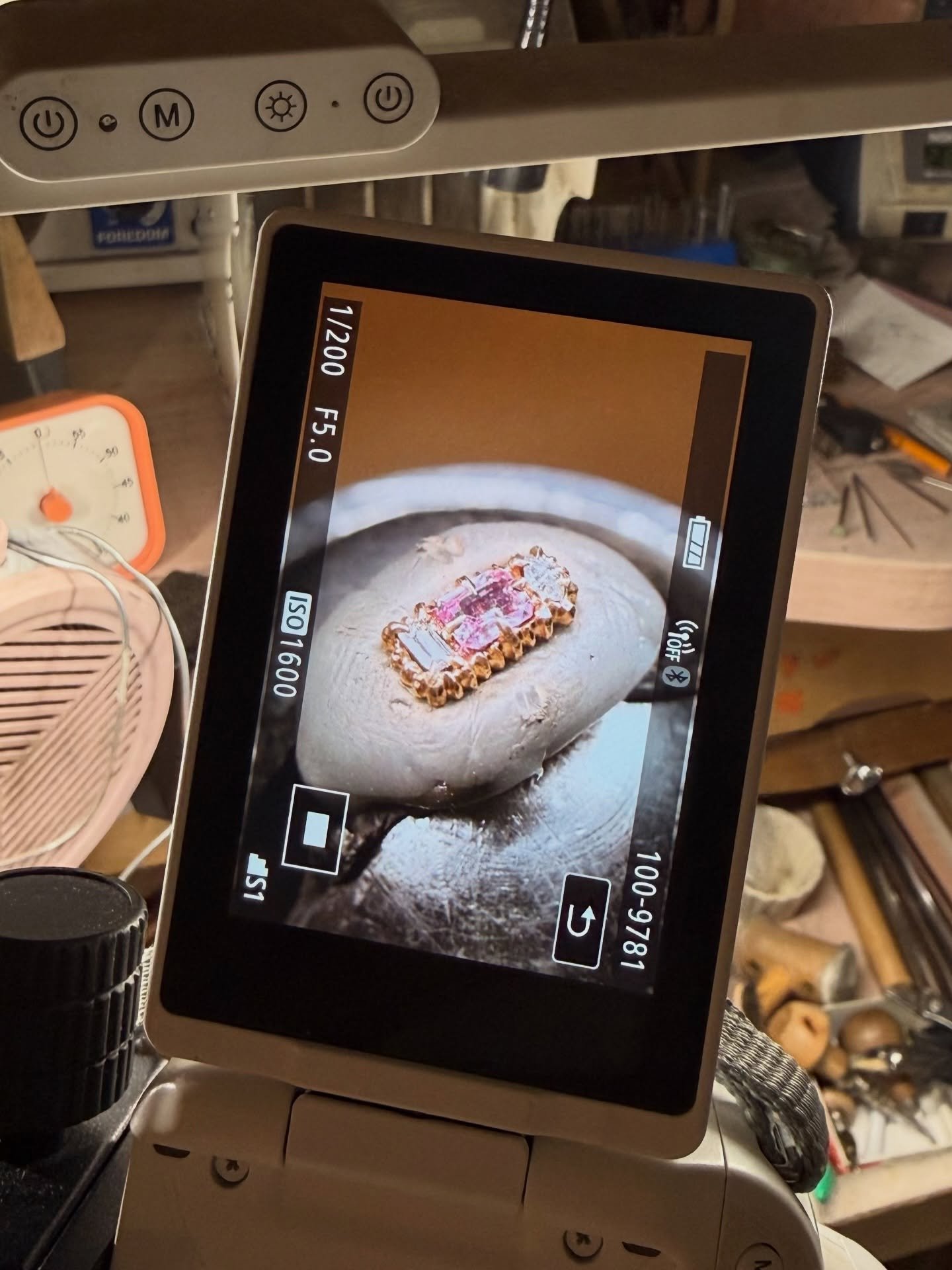 Our Dahn Stud, freshly set with pink sapphire, baguette and marquise daimonds on our signature handcraved silhouette💘