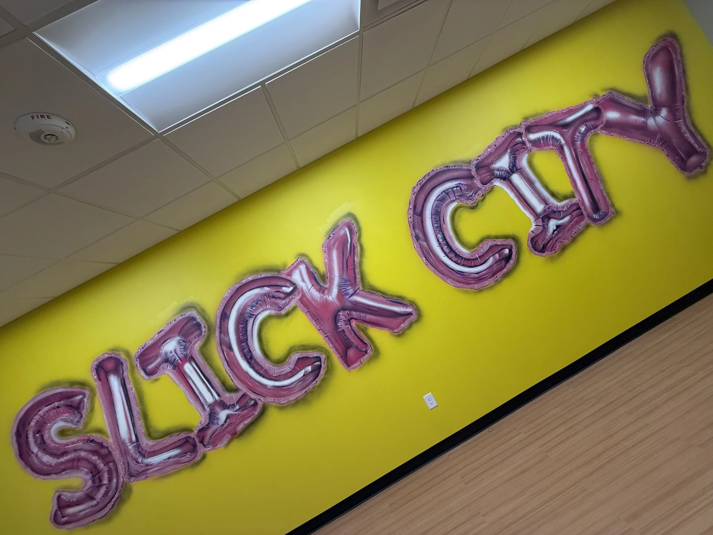 Mural for large corporate business and theme park, realistic design painted