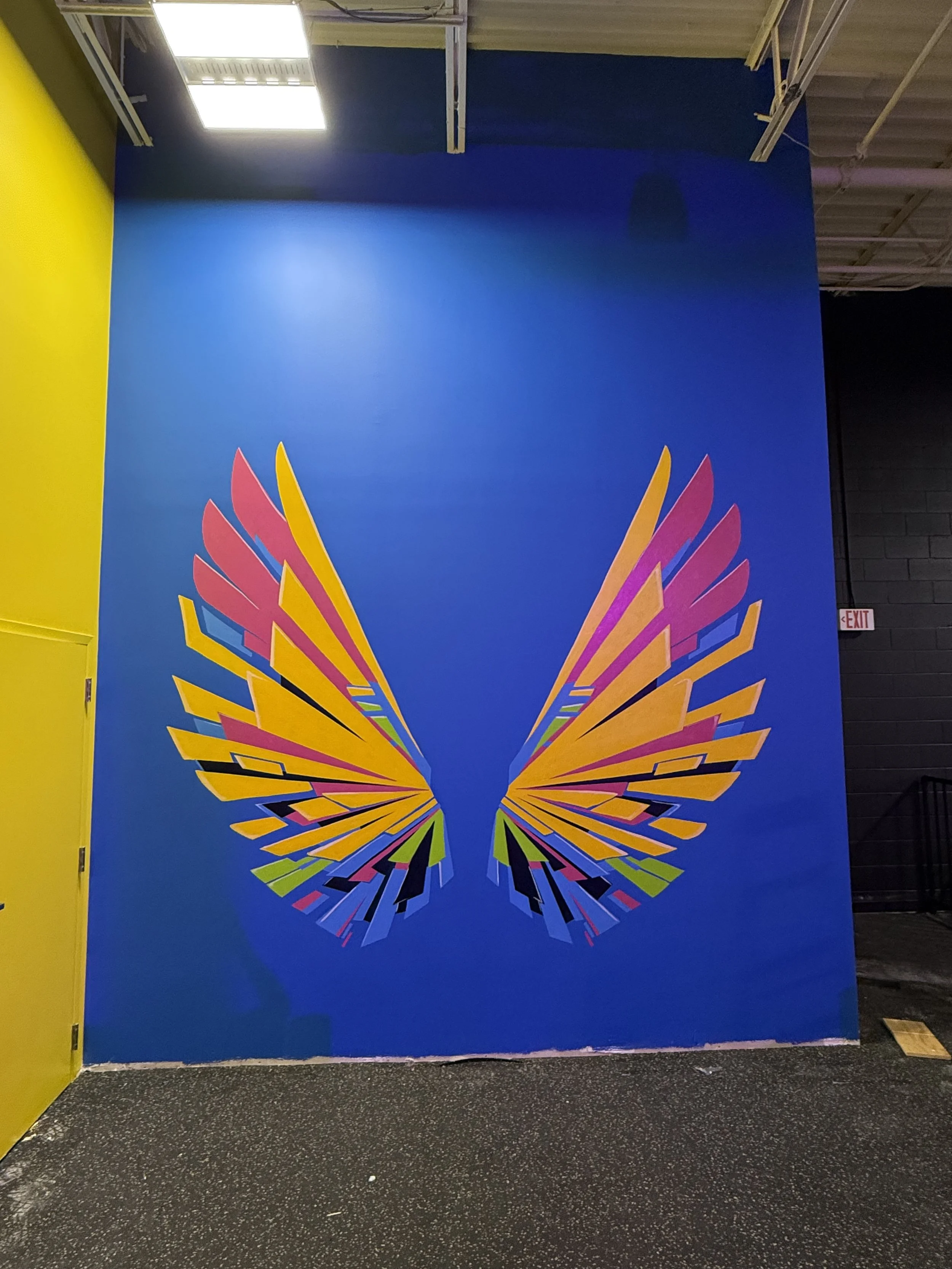 Interactive wing mural for kids and adults for theme parks