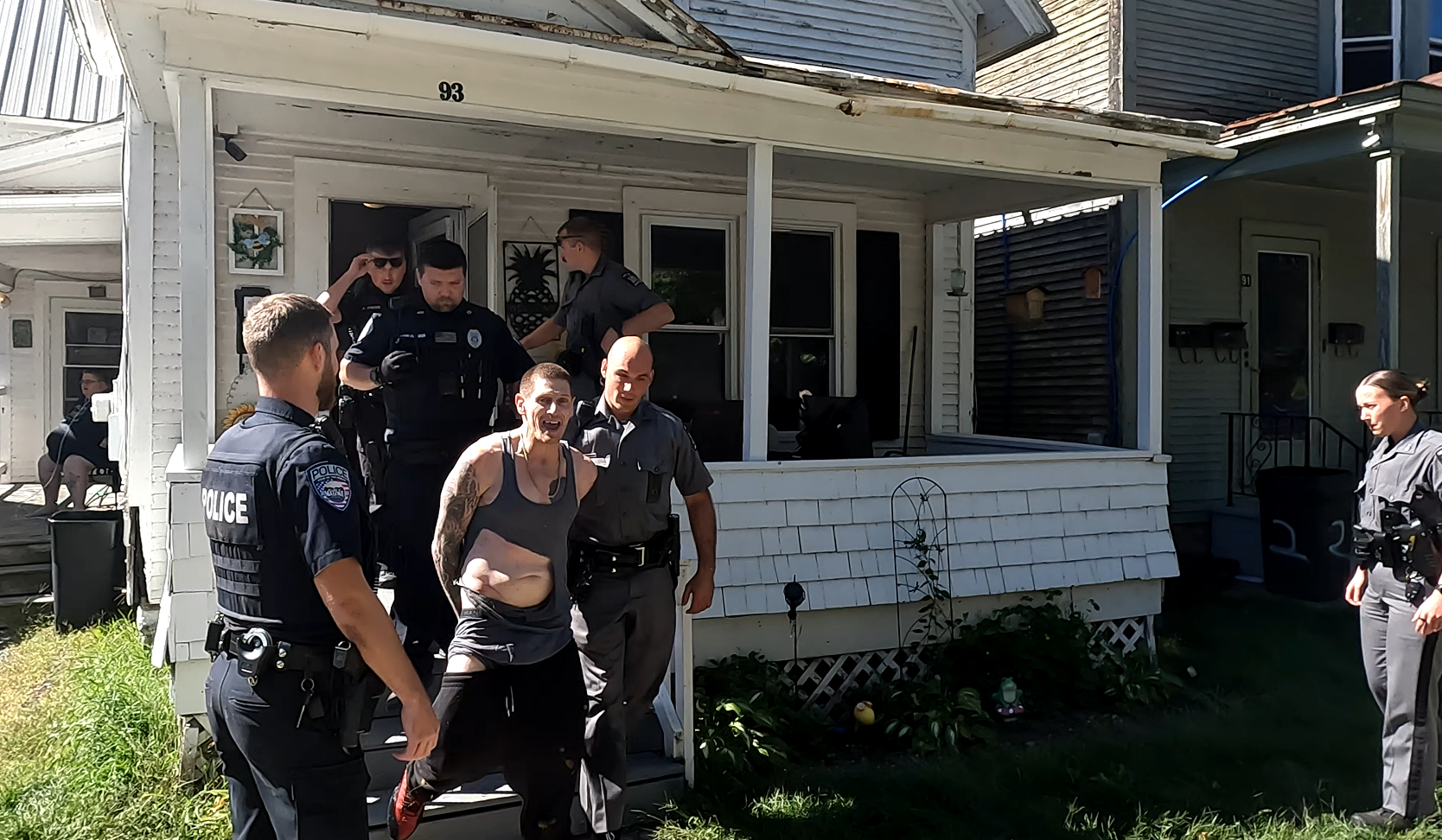 UPDATED: POLICE CHASE THROUGH REPORTER'S BACKYARD ENDS IN SUSPECT'S CAPTURE