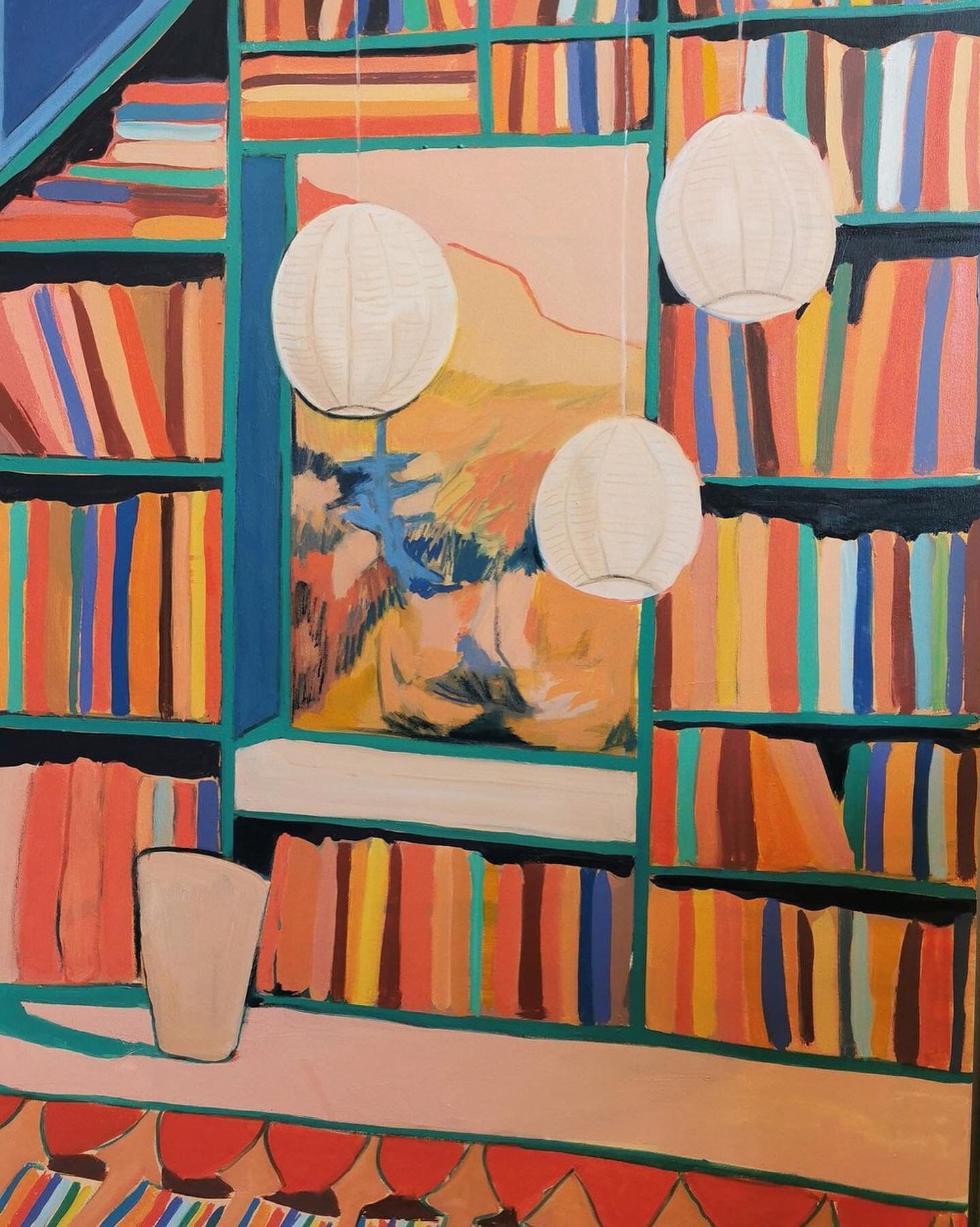 *NEW WORK ONLINE - Lucy Smallbone* 
From mid century &lsquo;circus&rsquo; libraries to art deco pinky poolsides and retro surf scenes (Alex Katz like figures anyone?) Lucy&rsquo;s vibrant, nostalgic paintings pack a punch on any wall. 

Link in bio. 