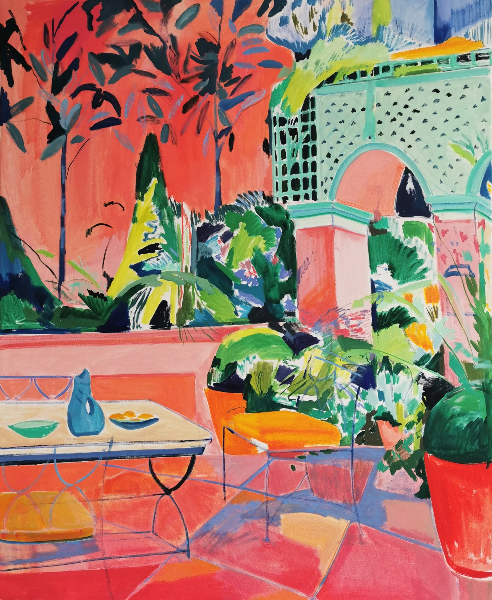 Pink Courtyard by Lucy Smallbone