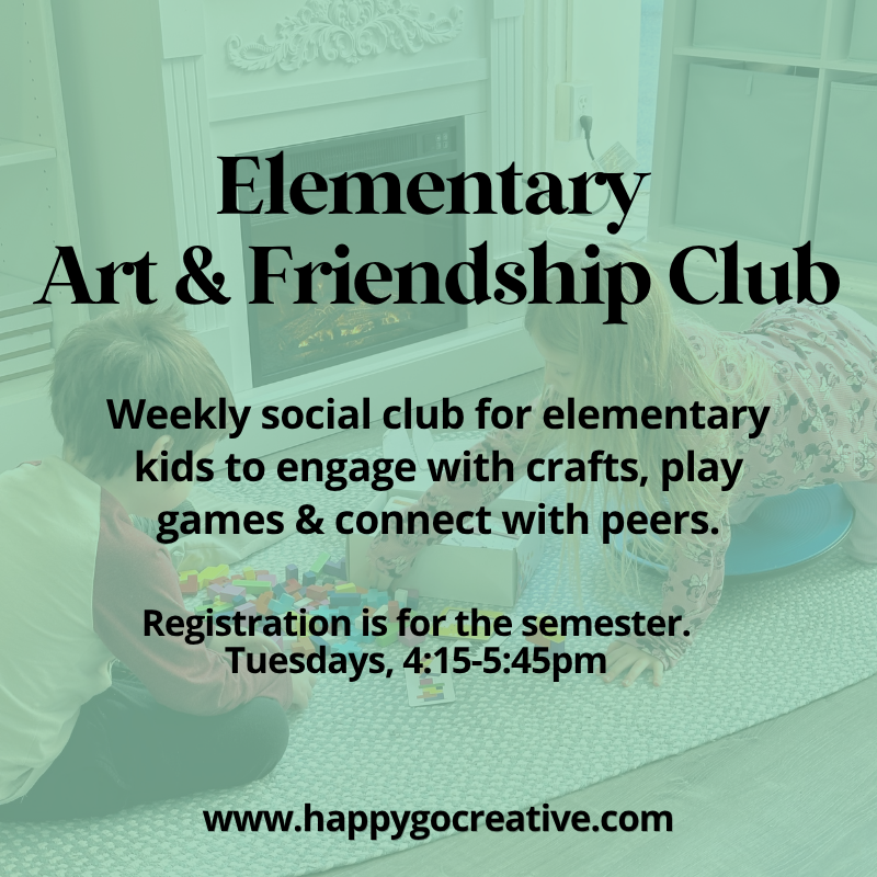 Enrollment Open: Elementary Art &amp; Friendship Club (Runs Sept - December)