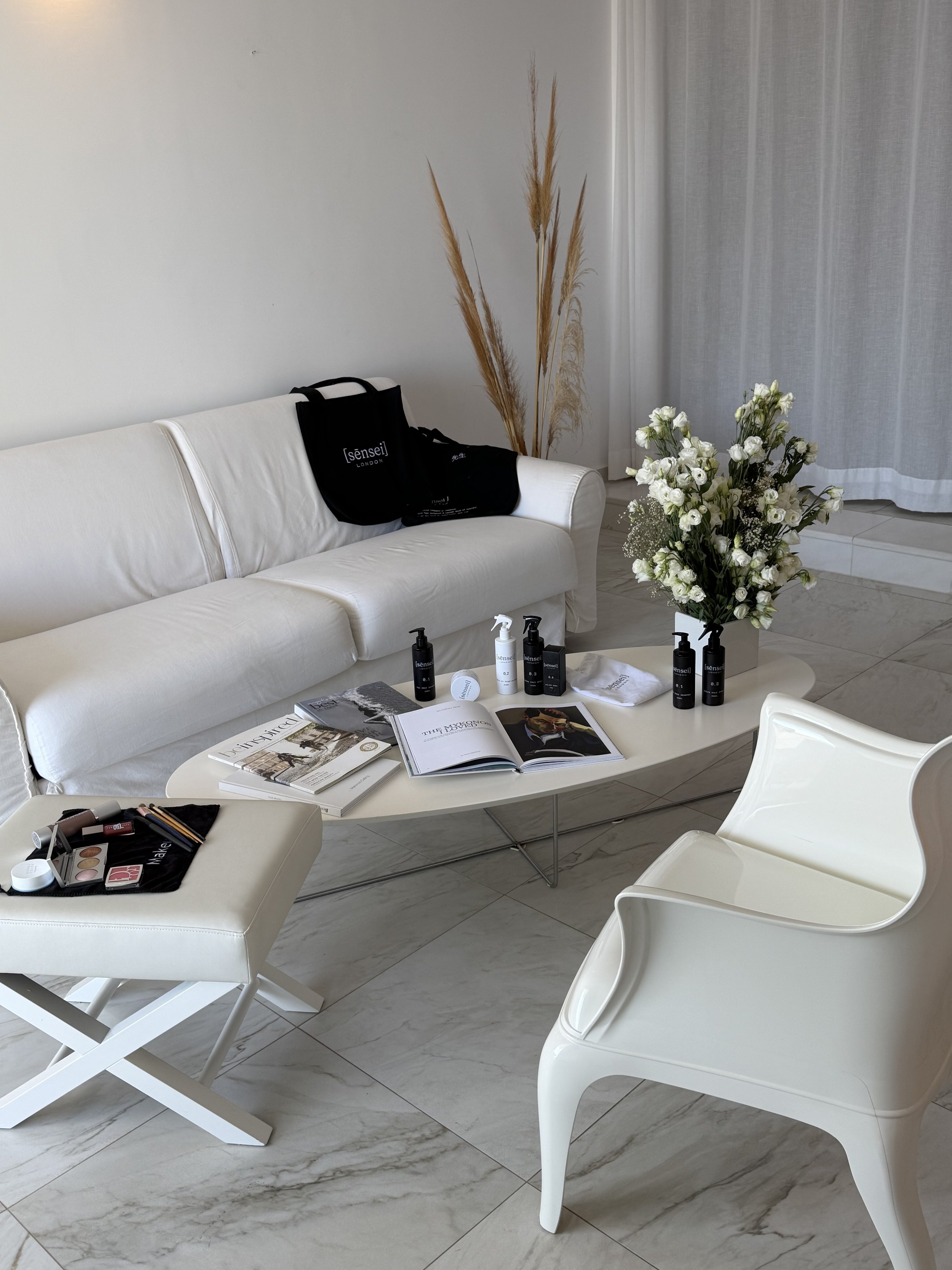 Private beauty setup at villa Mykonos — femme by sēnsei