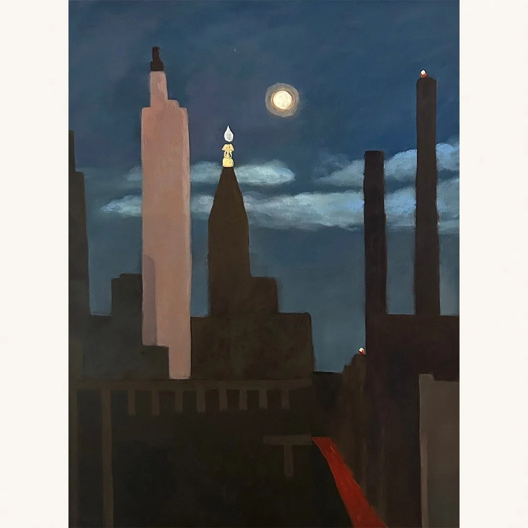 Mary Breneman | Moon over Manhattan, 2025 | Oil on Canvas | 40 x 30 inches