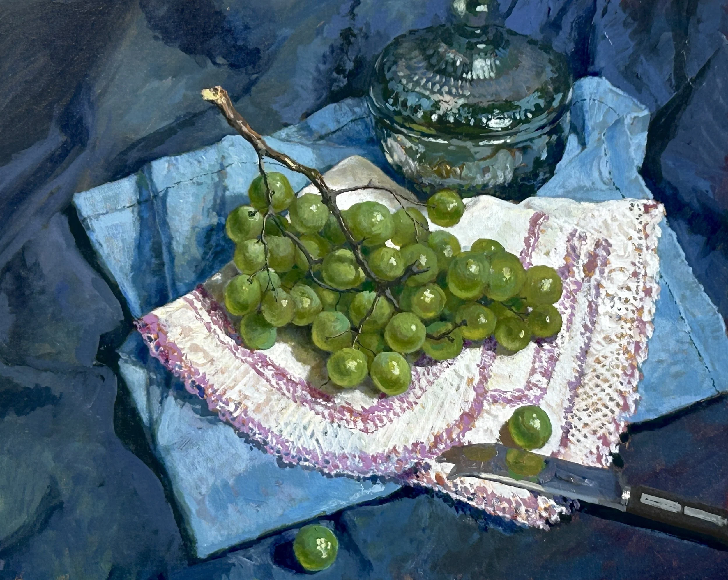 Still Life with Grapes | Oil on Canvas | 16 x 20 inches | 2026