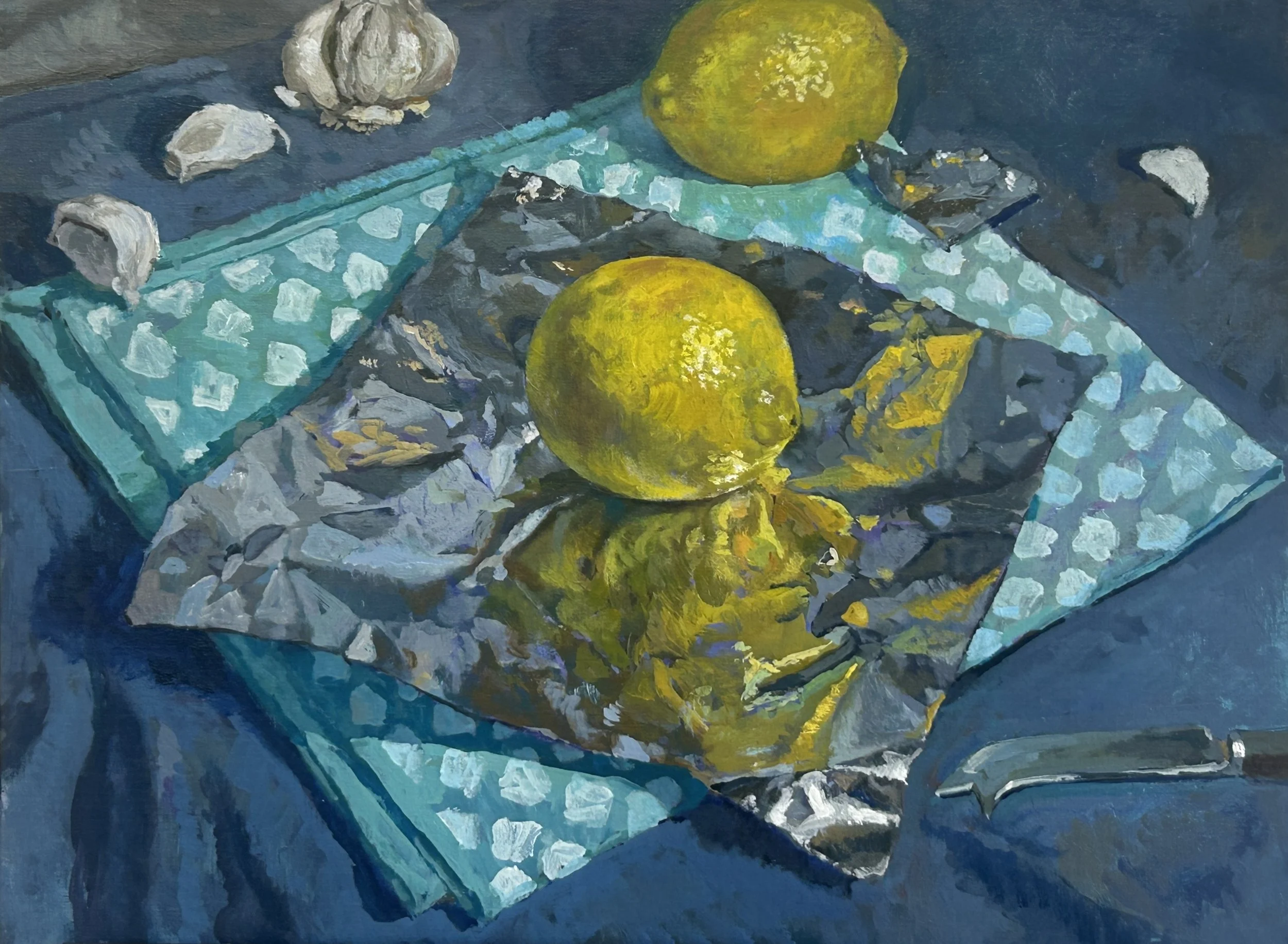 Lemon and Garlic | Oil on Canvas | 18 x 24 inches | 2025