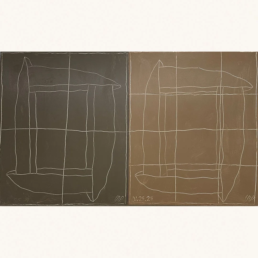 Wayne Pate | Untitled Diptych | Acrylic on Wood Panel | 24 x 40 inches | 2025