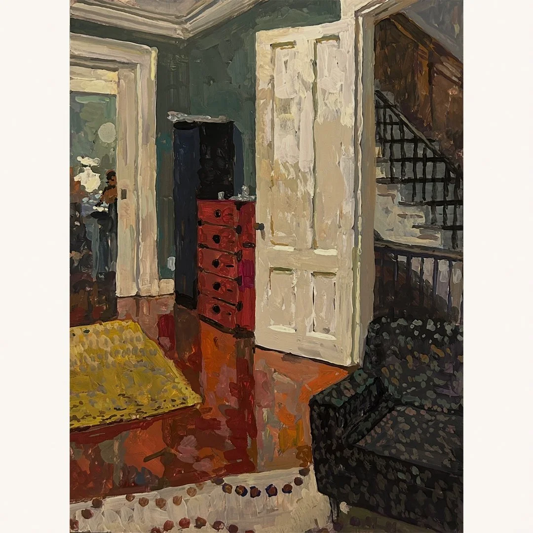 Derek Buckner | Parlor Floor, 2025 | Oil over Acrylic Gouache on Panel | 20 x 16 inches