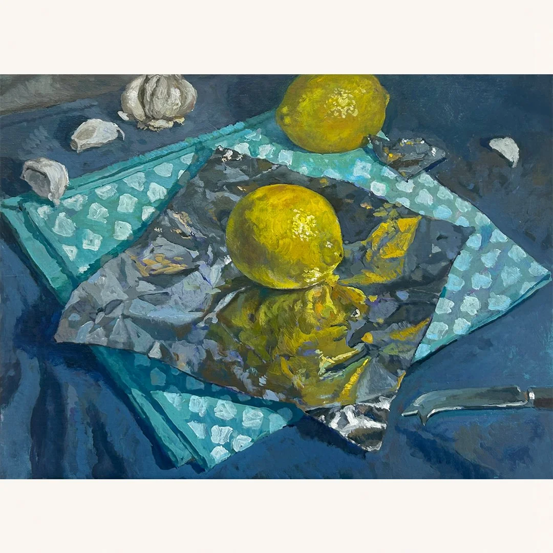 Derek Buckner | Lemon and Garlic | Oil on Canvas | 18 x 24 inches