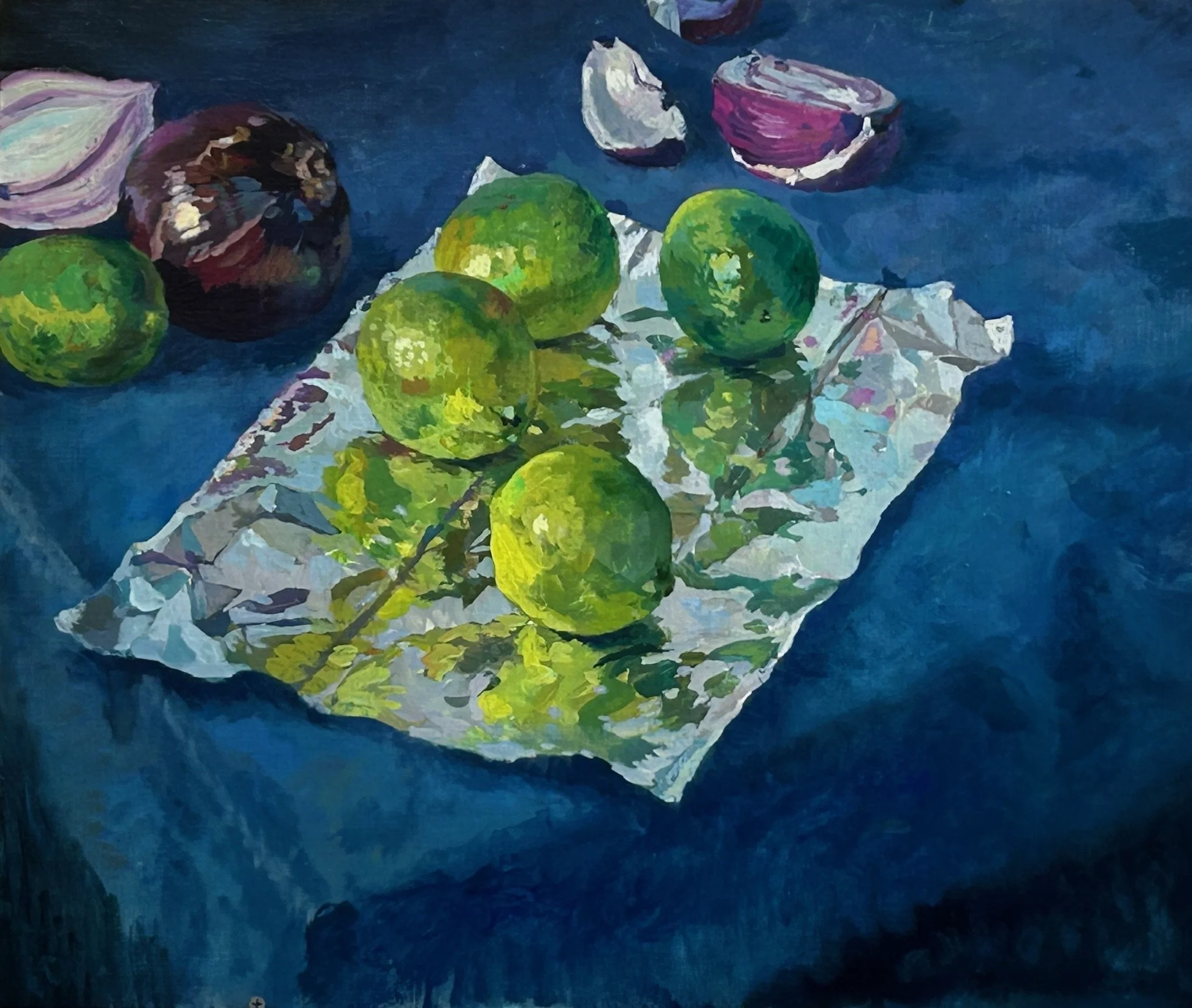 Limes and Onions | Oil on Canvas | 20 x 24 inches | 2025