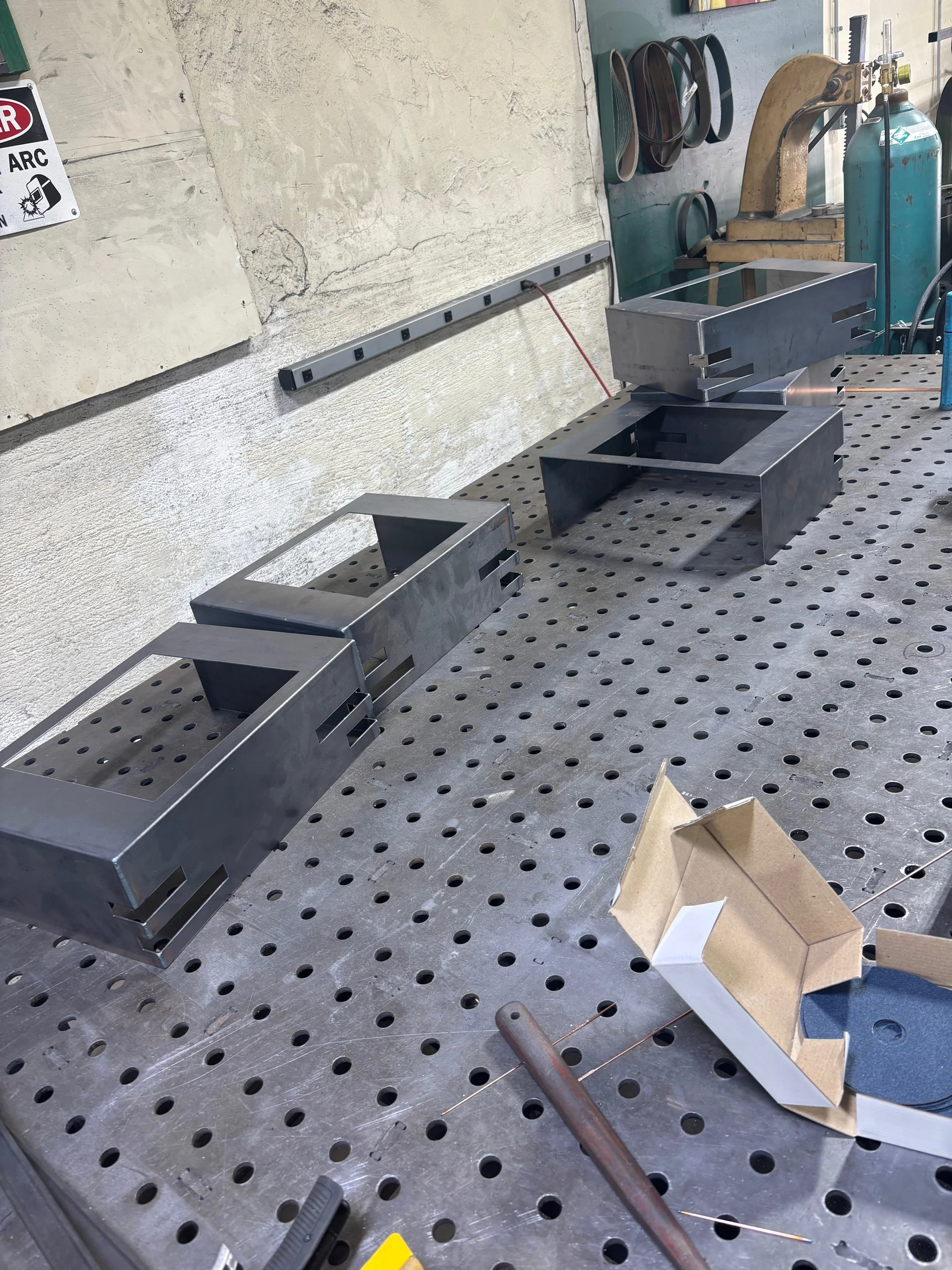 Box Burner covers for 12th St Catering. Before Powder Coat