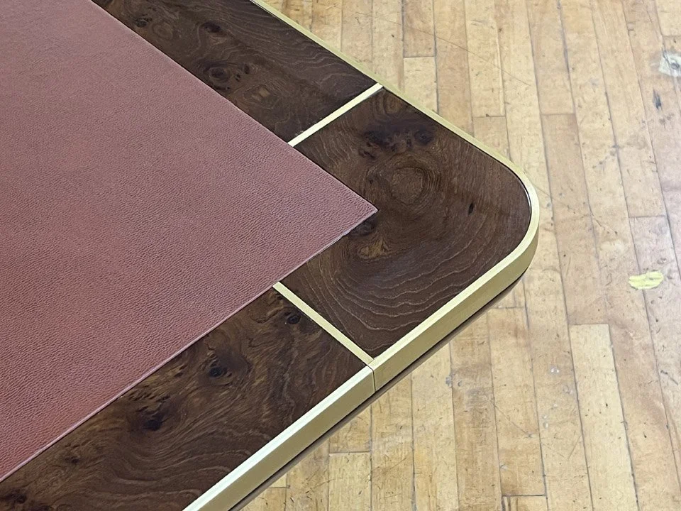 Detail of Aluminum components installed on Paul Down's table for Wynn Hotel Lax Vegas