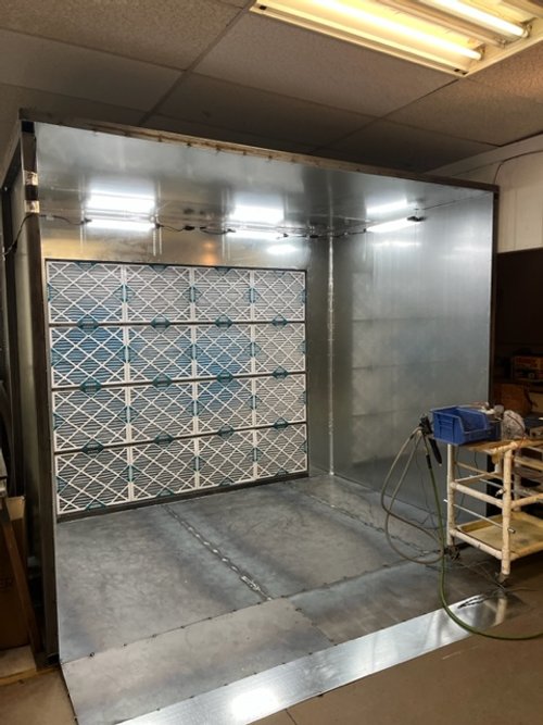 Fabricated our powder coat booth
