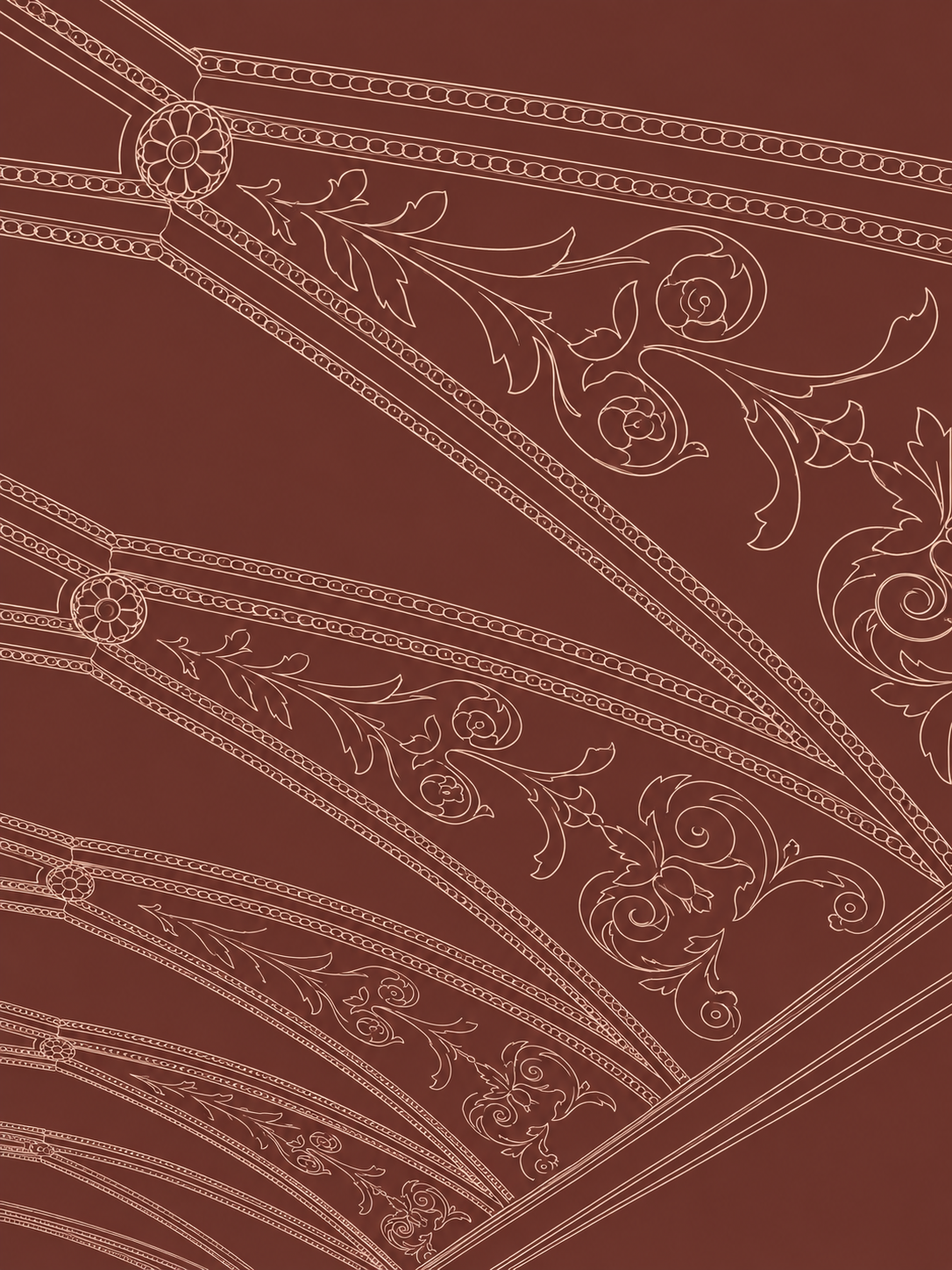 Ornate ceiling line drawing