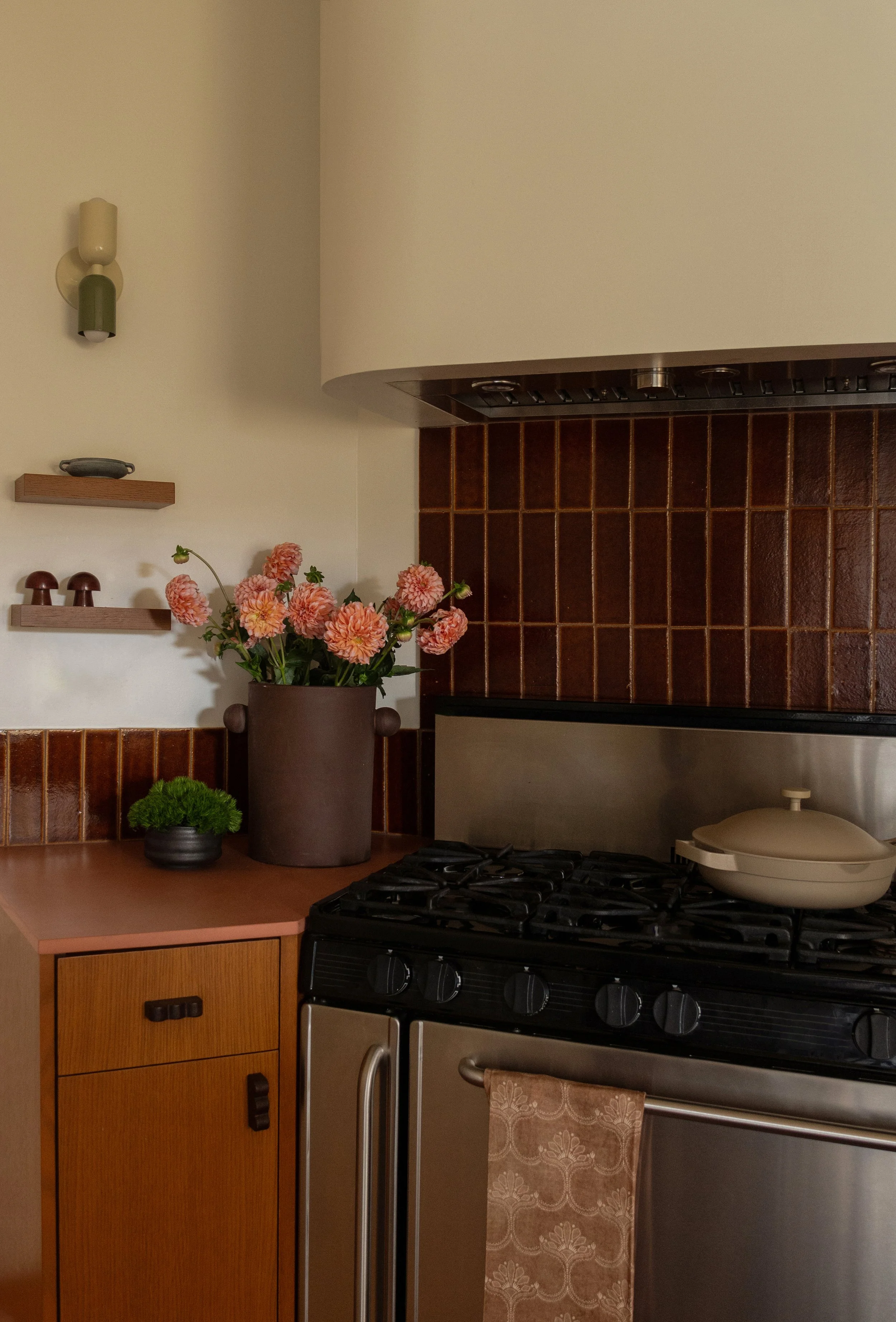 Oxblood Backsplash Kitchen