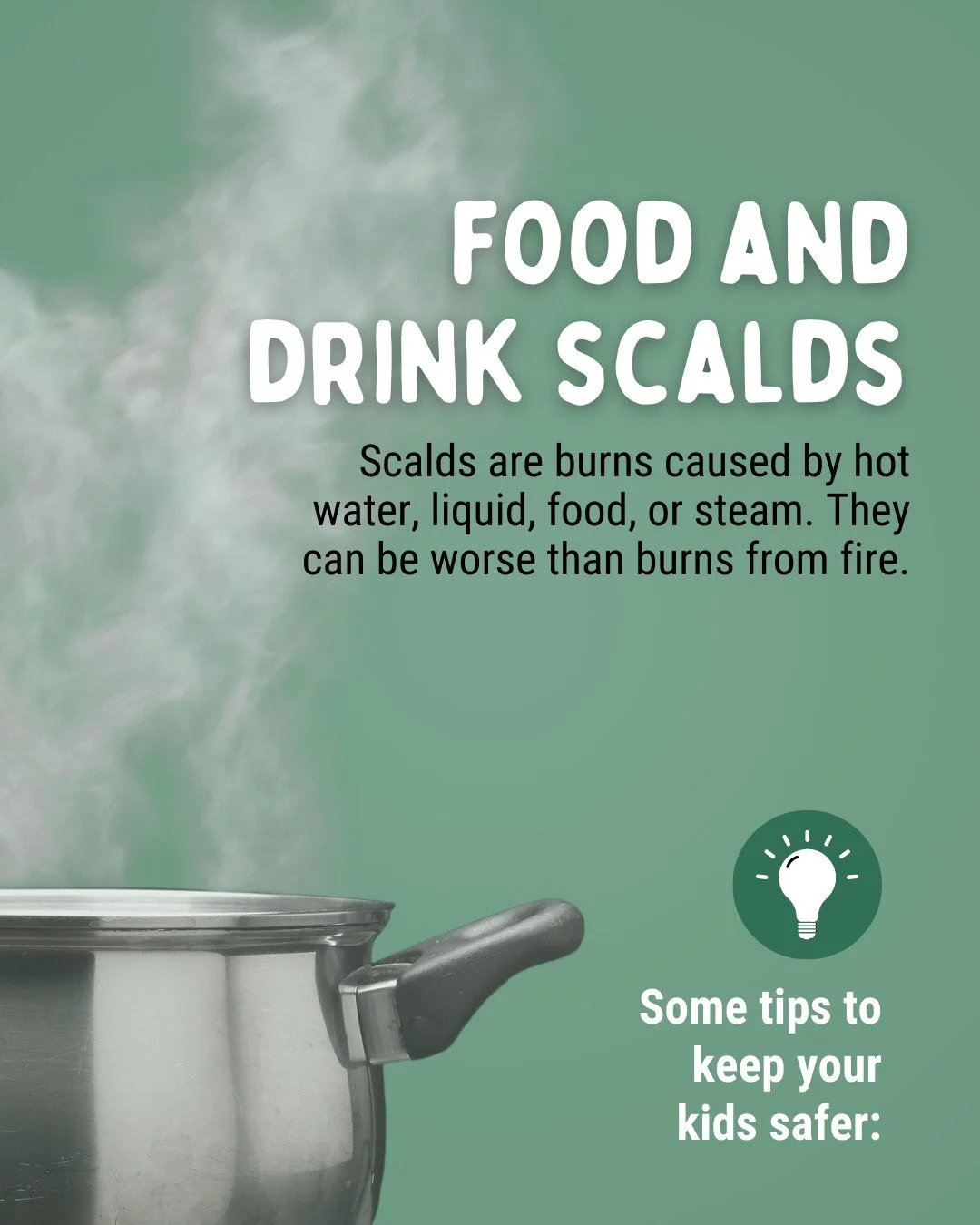 Hot food and drinks can burn skin in just a few seconds. These burns can be worse than burns from fire or hot surfaces, and they hurt just as much.