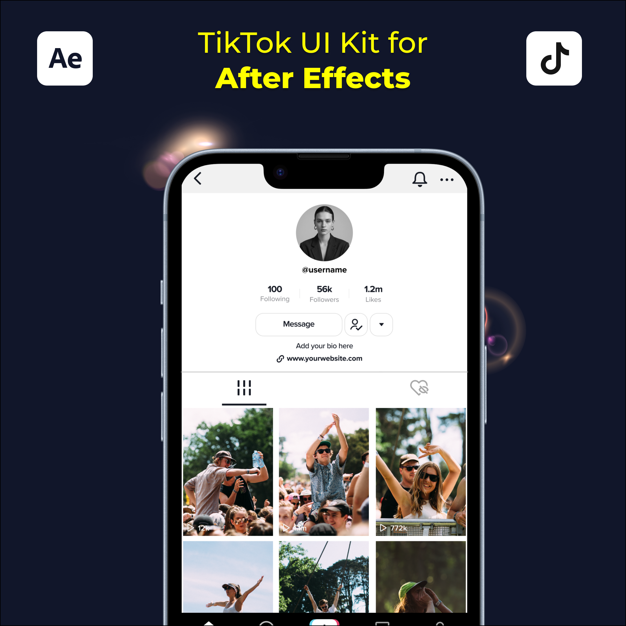 TikTok UI Kit for After Effects – Animate Short-Form Video Screens Instantly