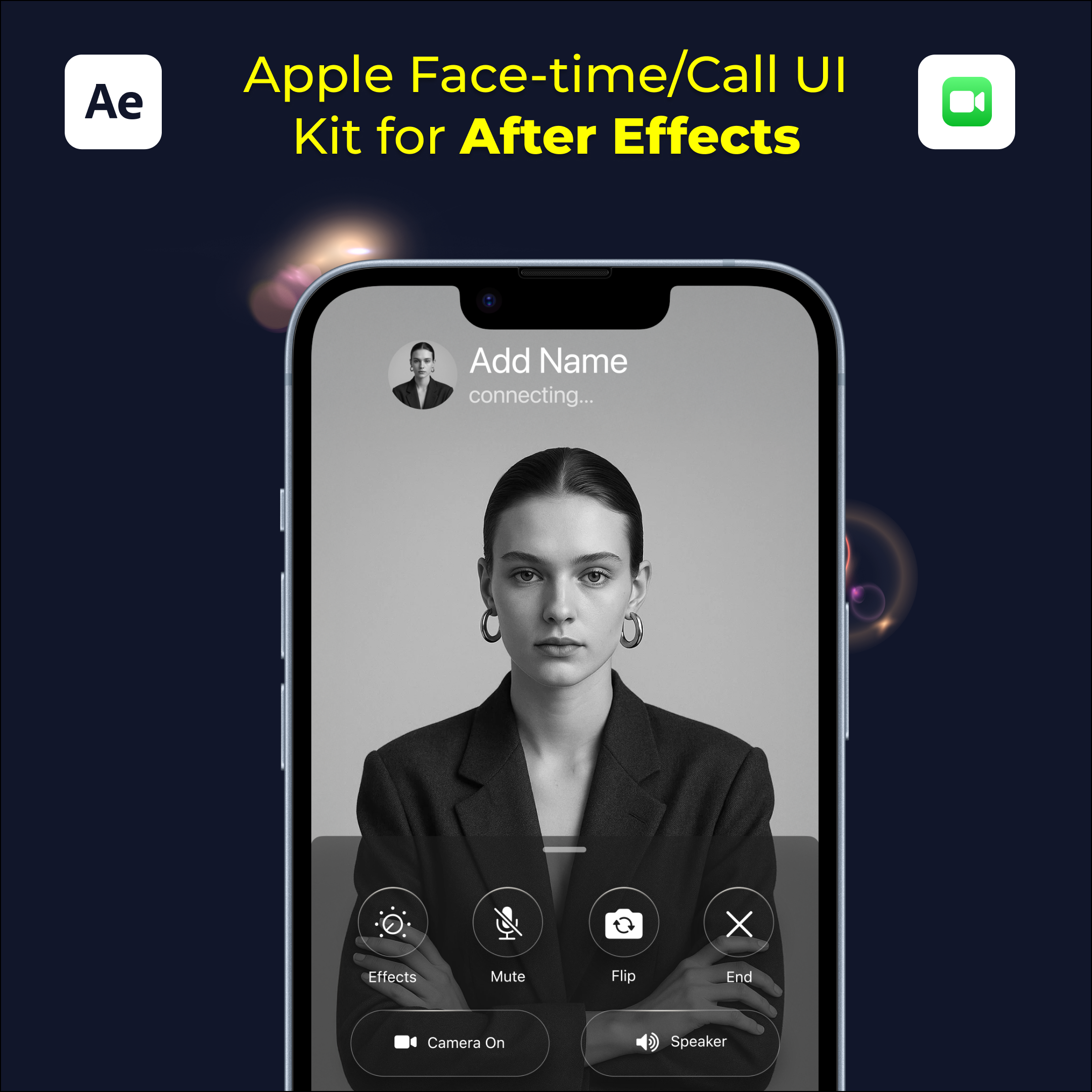 Apple Face-Time &amp; Call UI Kit for After Effects – Animate Call Screens Instantly
