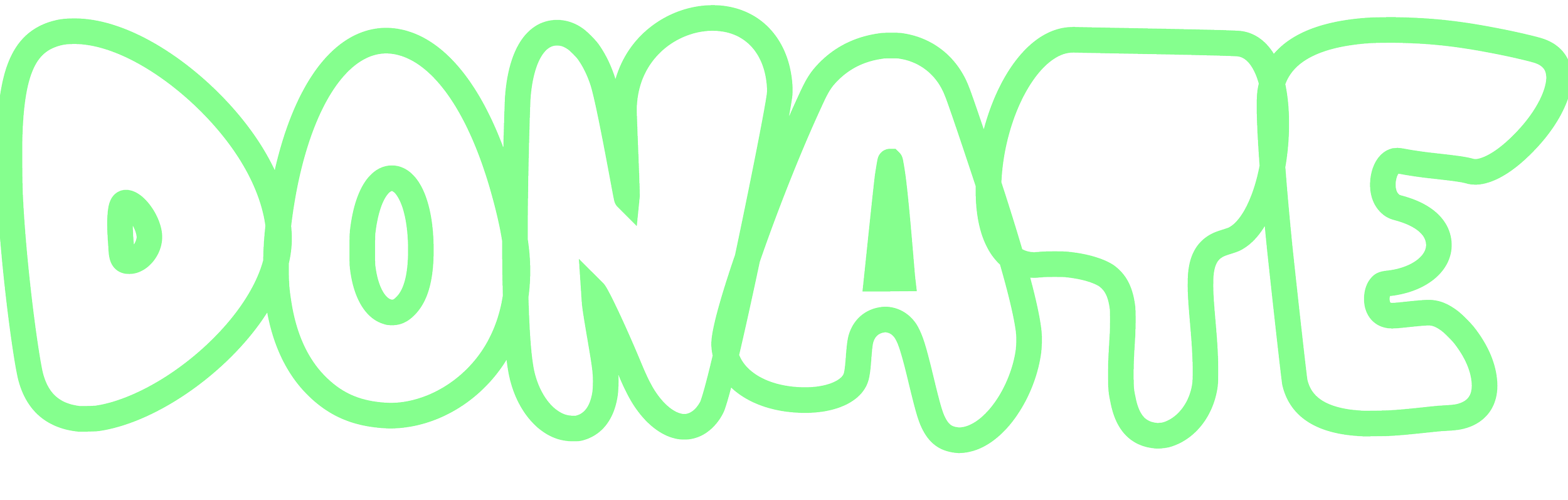 Bright green neon sign spelling out 'Donate' in stylized letters.