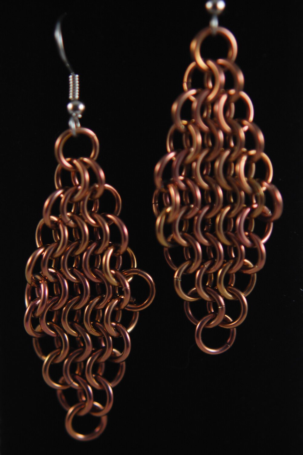 European 4-in-1 earrings in dark rode anodized niobium.