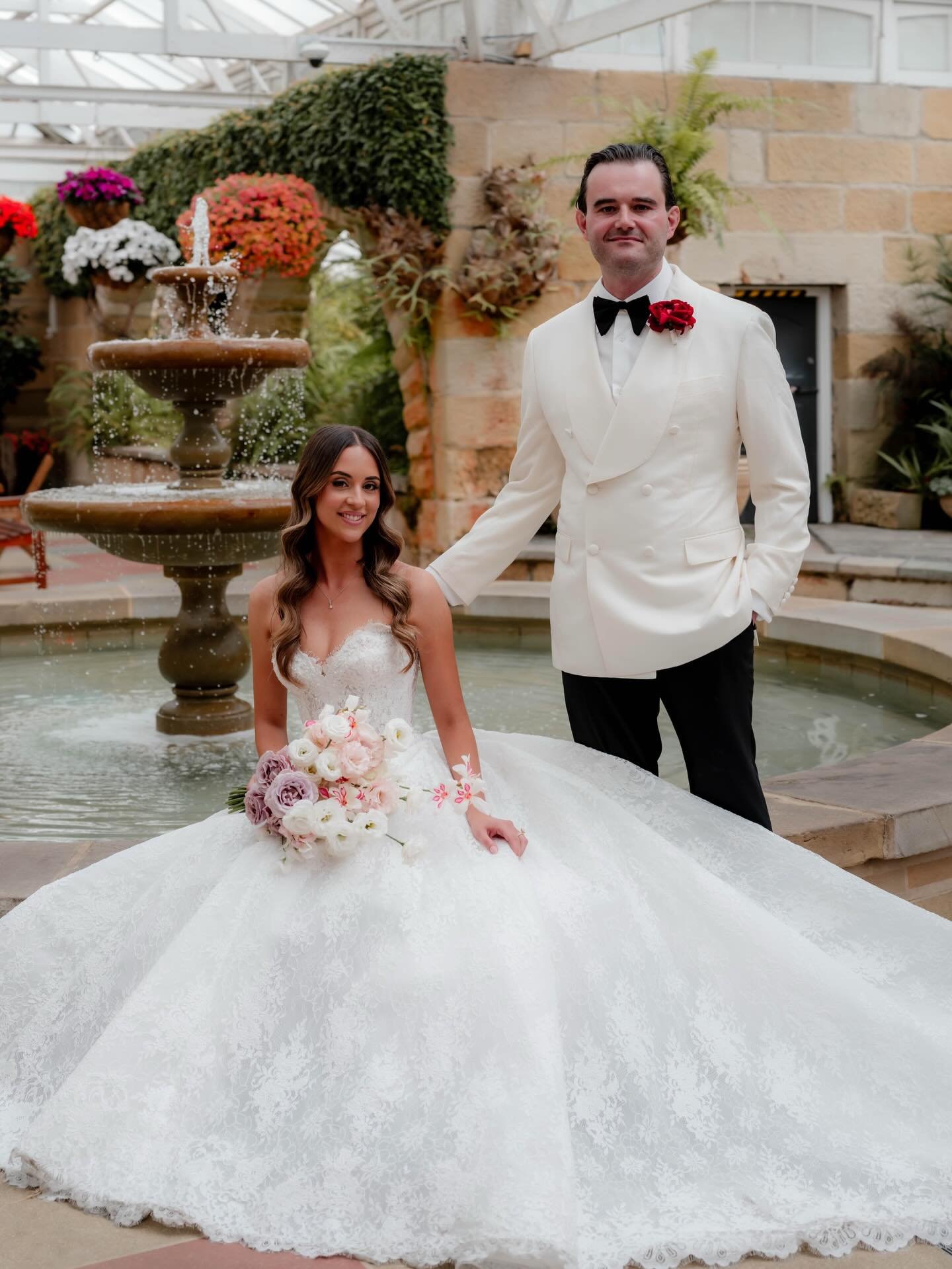 Erasmia &amp; Daniel ❤️

Photography &amp; videography @endoftimeweddings 
Church ~ Greek Orthodox Church 
Photography @botanicalgardenstas 
Reception @peppermint_bay 
Flowers @form_floraldesign 
Dress @leahdagloria 
Makeup @ns.artistry 
Hair @hairby