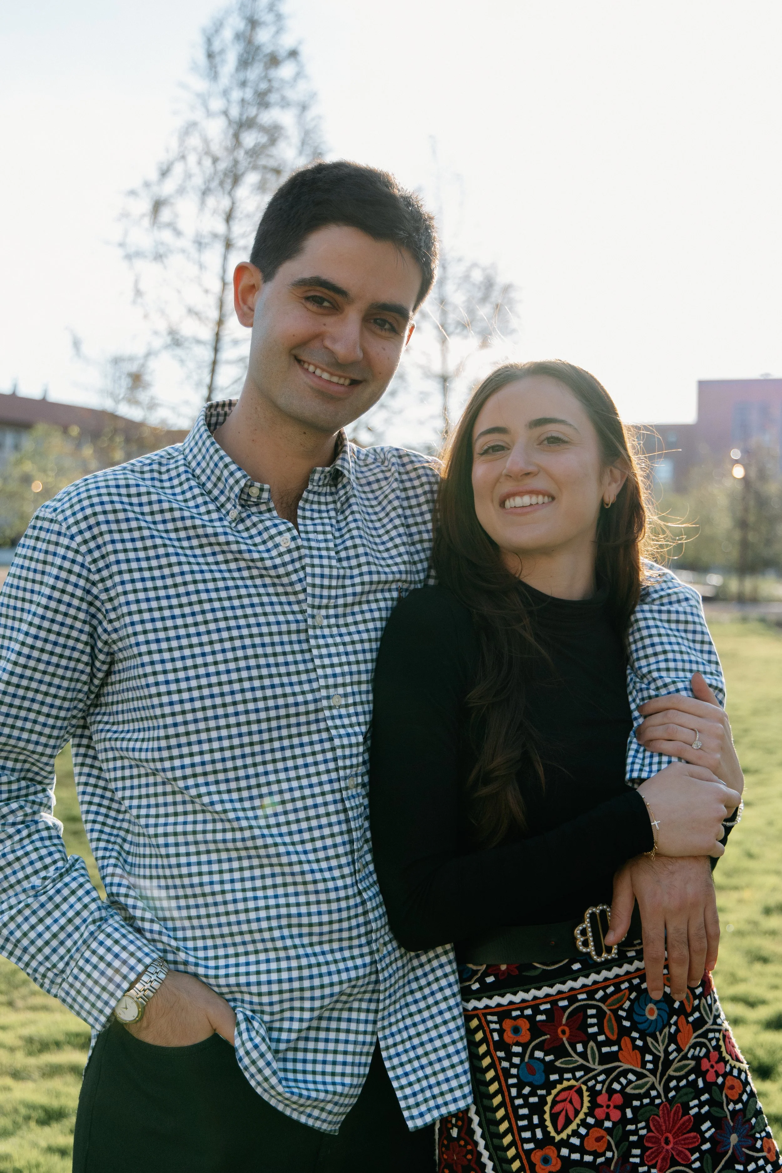 Cute Lebanese couple getting engaged at Rice University in Houston. CBCZ engagement and proposal photos. Houston & Chicago portrait photographer. 