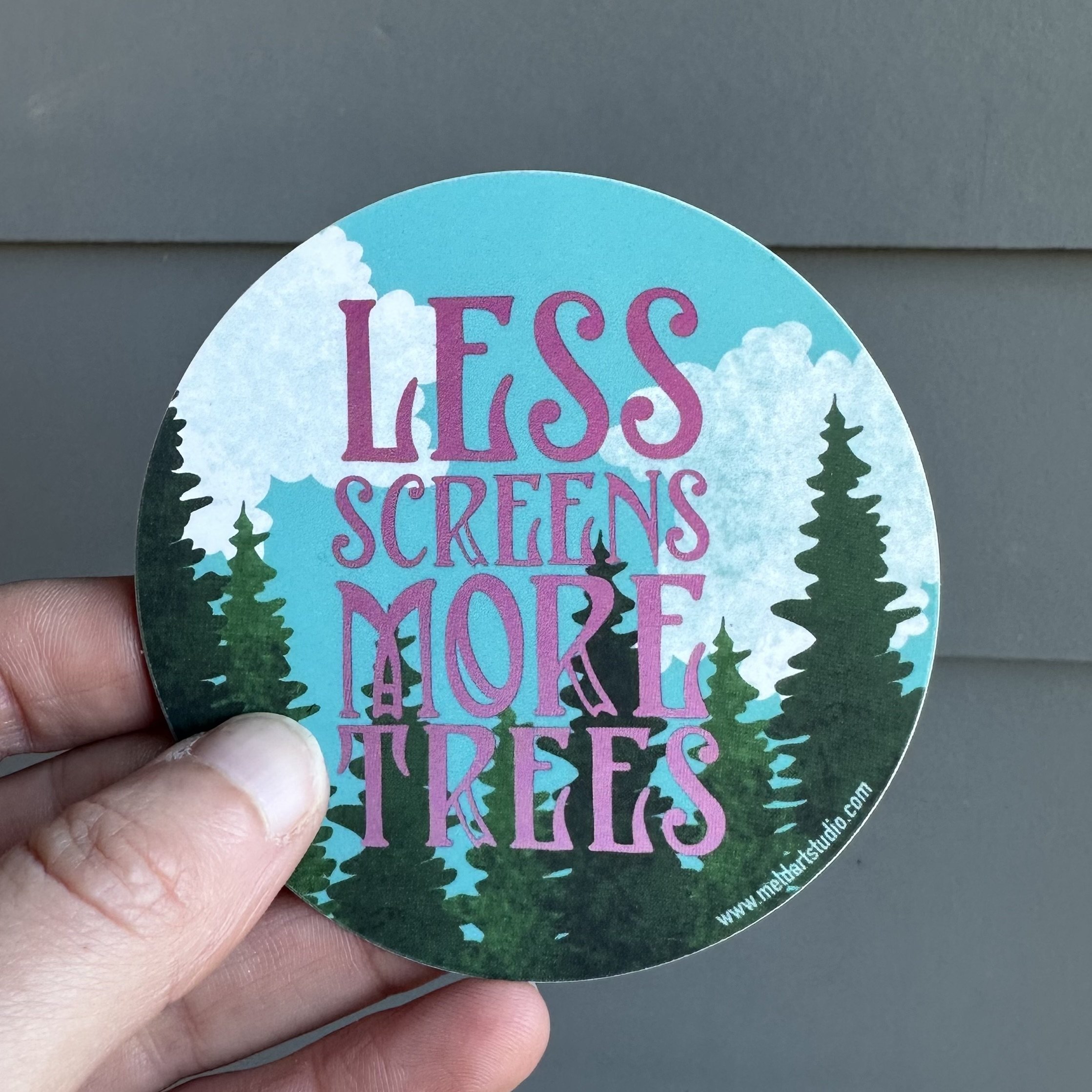 Less Screens More Trees Vinyl Sticker