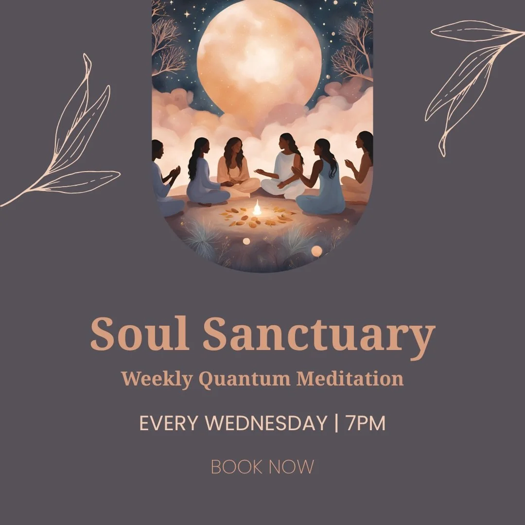 ✨ Welcome to Soul Sanctuary ✨

Every Wednesday evening, we gather online from wherever we are in the world to pause, breathe and reconnect.

Each live session is intuitively guided and may include: 🌿 Guided quantum meditation ✨ Energy healing 🤍 Sou