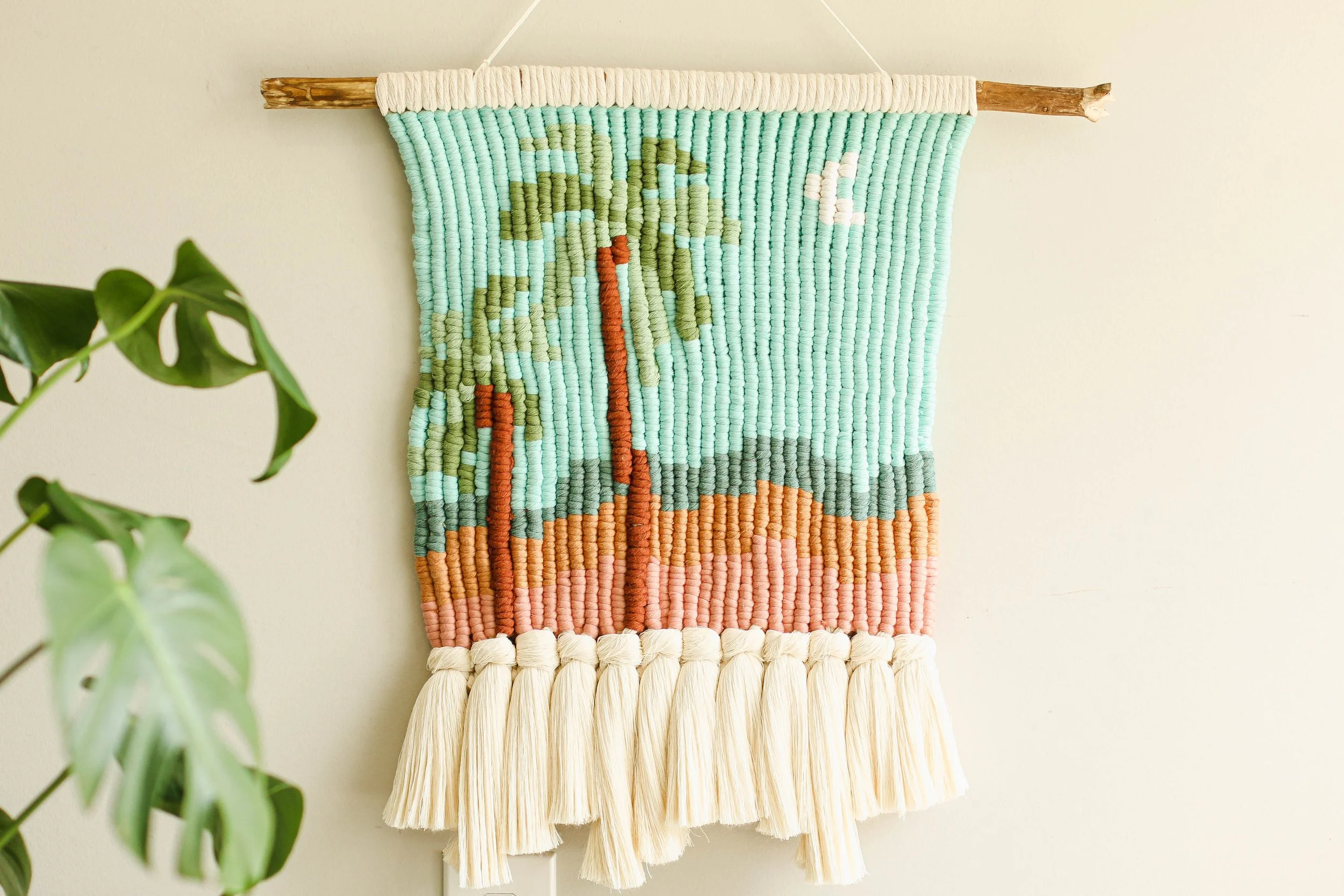 Palm Springsy Pop Art - Pixelated Macramé