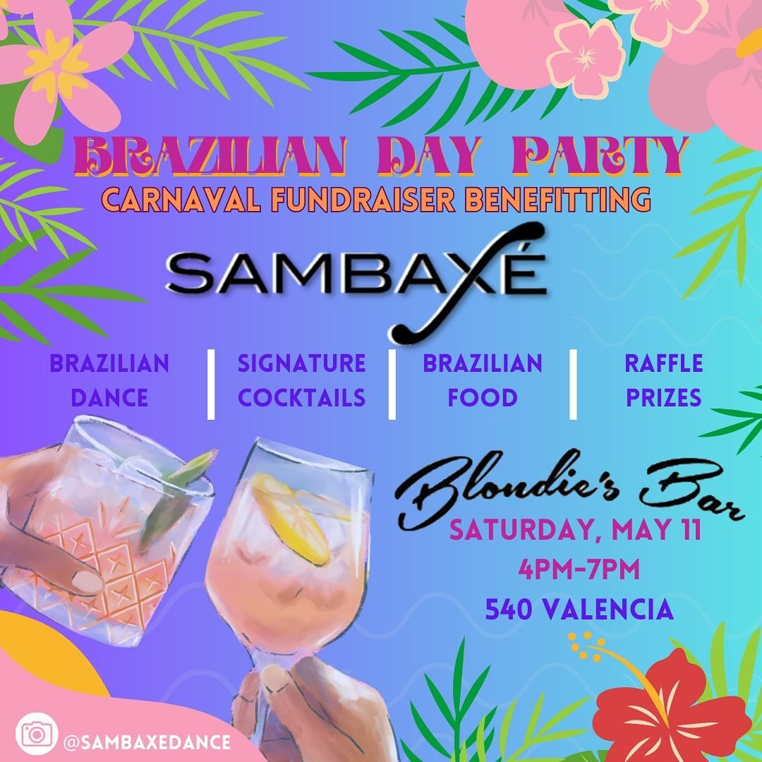BRAZILIAN DAY PARTY! 🌴🌺
.
Join us Saturday, May 11th at @blondiesbarsf for drinks, dancing, and more! 

Peep our raffle prize package ($1000+ value!) on the next slides! ✨ Raffle tickets are $20 each for your chance to win. 

Tickets with your cont
