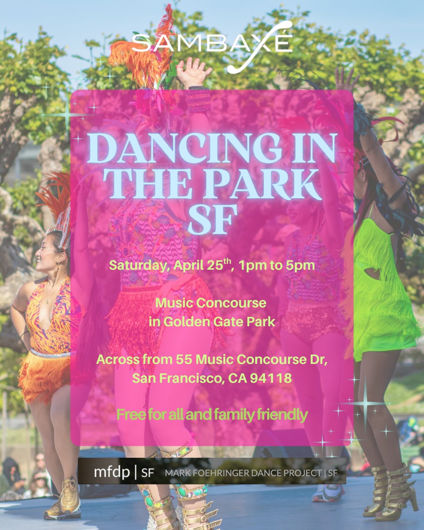 Sambax&eacute; will be doing Dancing in the Park again🤩🤩 Join us on April 25th for a free community performance💃🏽 Performances begin at 1pm in San Francisco, Golden Gate Park Music Concourse ✨ We hope to see you there!

Spirit Section is now open