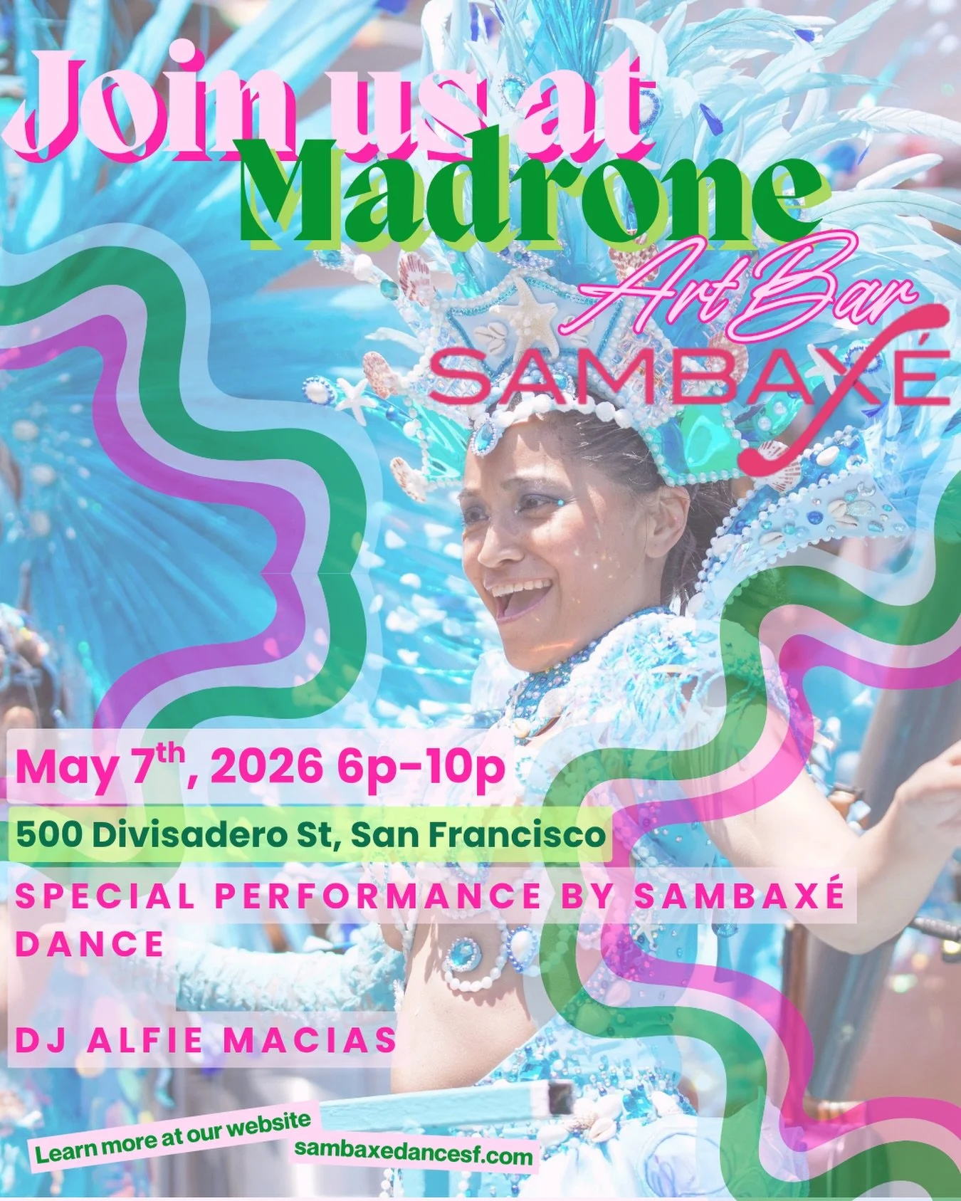 Save the date🥳 May 7th is our second fundraiser event for 2026 at the Madrone Art Bar🤩🤩 We will have a Special Performance by our dancers and our DJ Alfie Macias will be mixing the tracks all night💃🏽 We had such an amazing time at our first fund