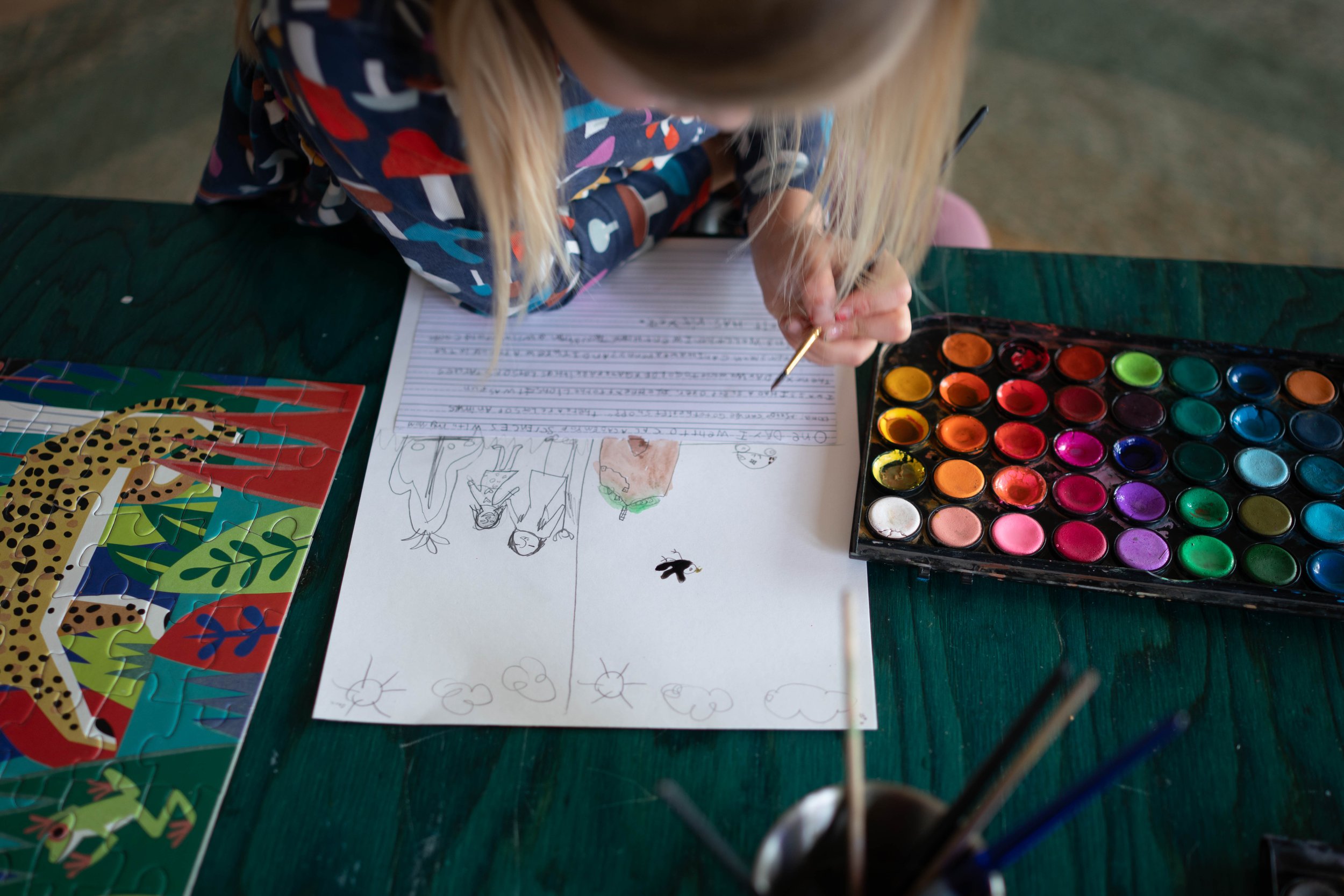 Students practice writing, editing, and presenting their work across various modes and genres in Writer's Workshop.