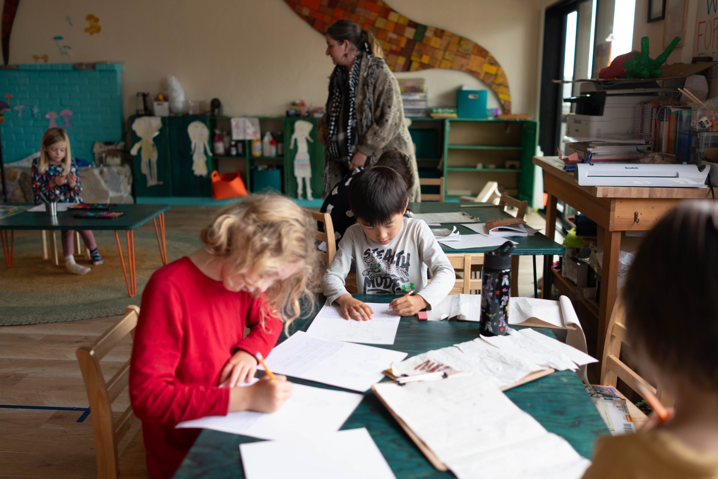 Students work in small groups for individualized learning.