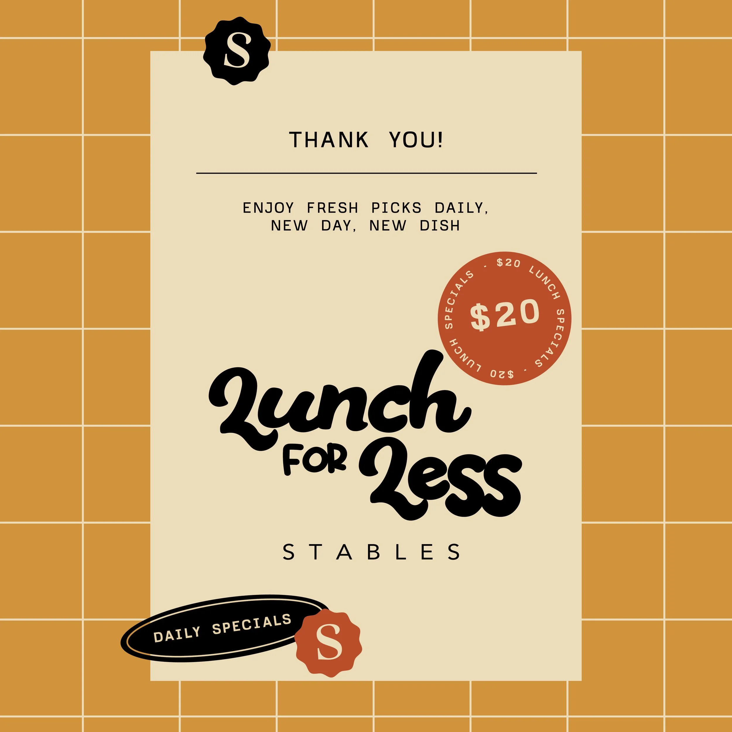 Lunch For Less $20 Specials