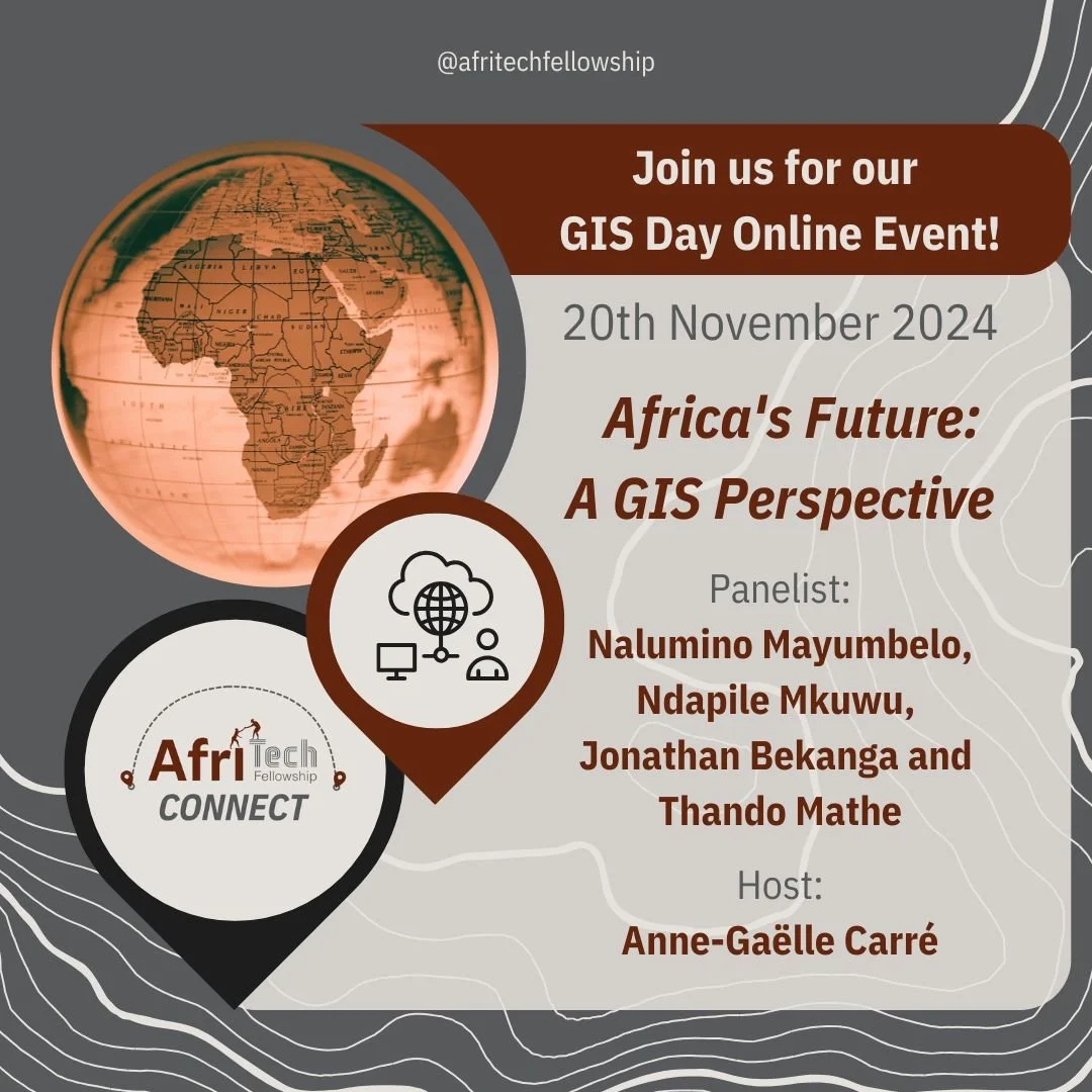 πβ¨ Save the Date: November 20th, 2024! β¨π
Get ready for an exciting AfriTech Connect episode in celebration of the 25th GIS Day! We’re bringing together some of Africa’s brightest minds to explore how spatial technologies are shaping t
