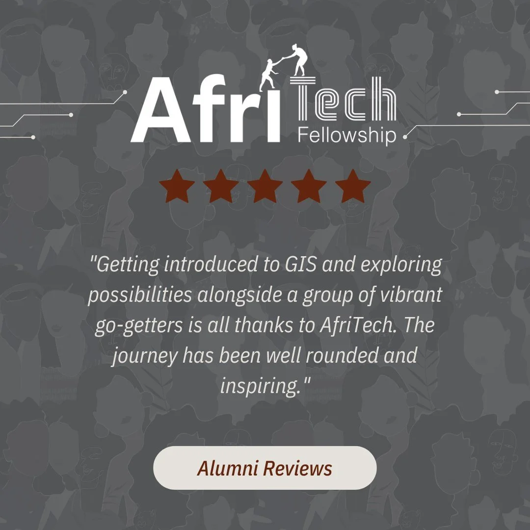 π Alumni Reviews: Our Daily Fuel for Growth π
Every review from our AfriTech alumni reminds us why we do what we do. Their feedback helps us refine our journey, pushing us to innovate and stay inspired.
Whether it's sharing their experiences, suc
