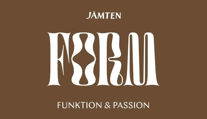 Bild med text: Jämten Fiskö, Funktion & Passion, på brunt bakgrund.