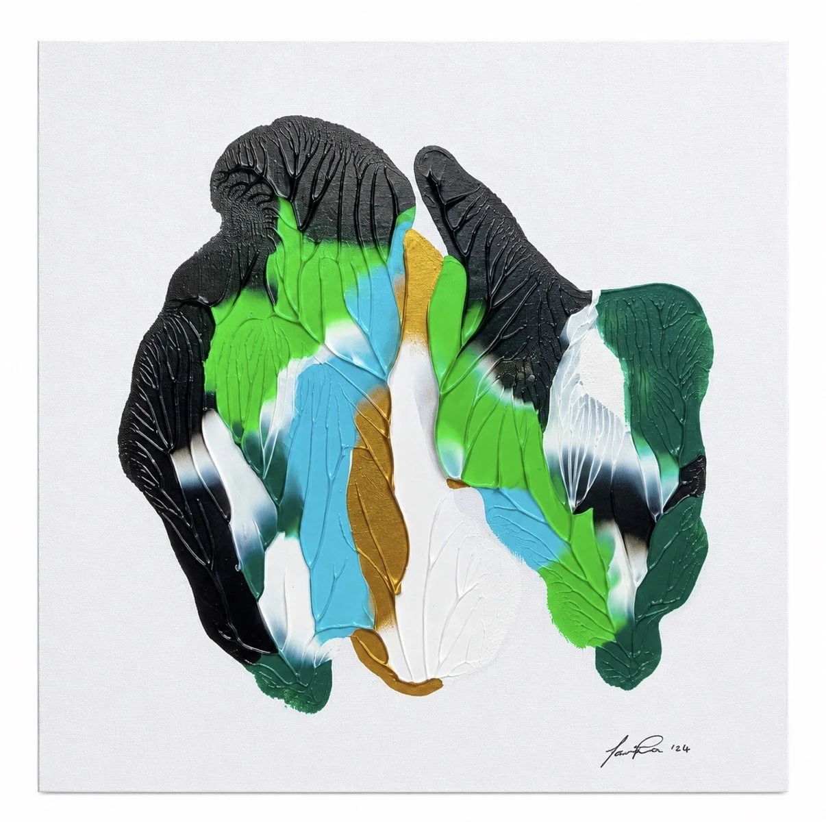 SOLD Golden Leaves I – 750 SEK unframed – 30x30 cm
