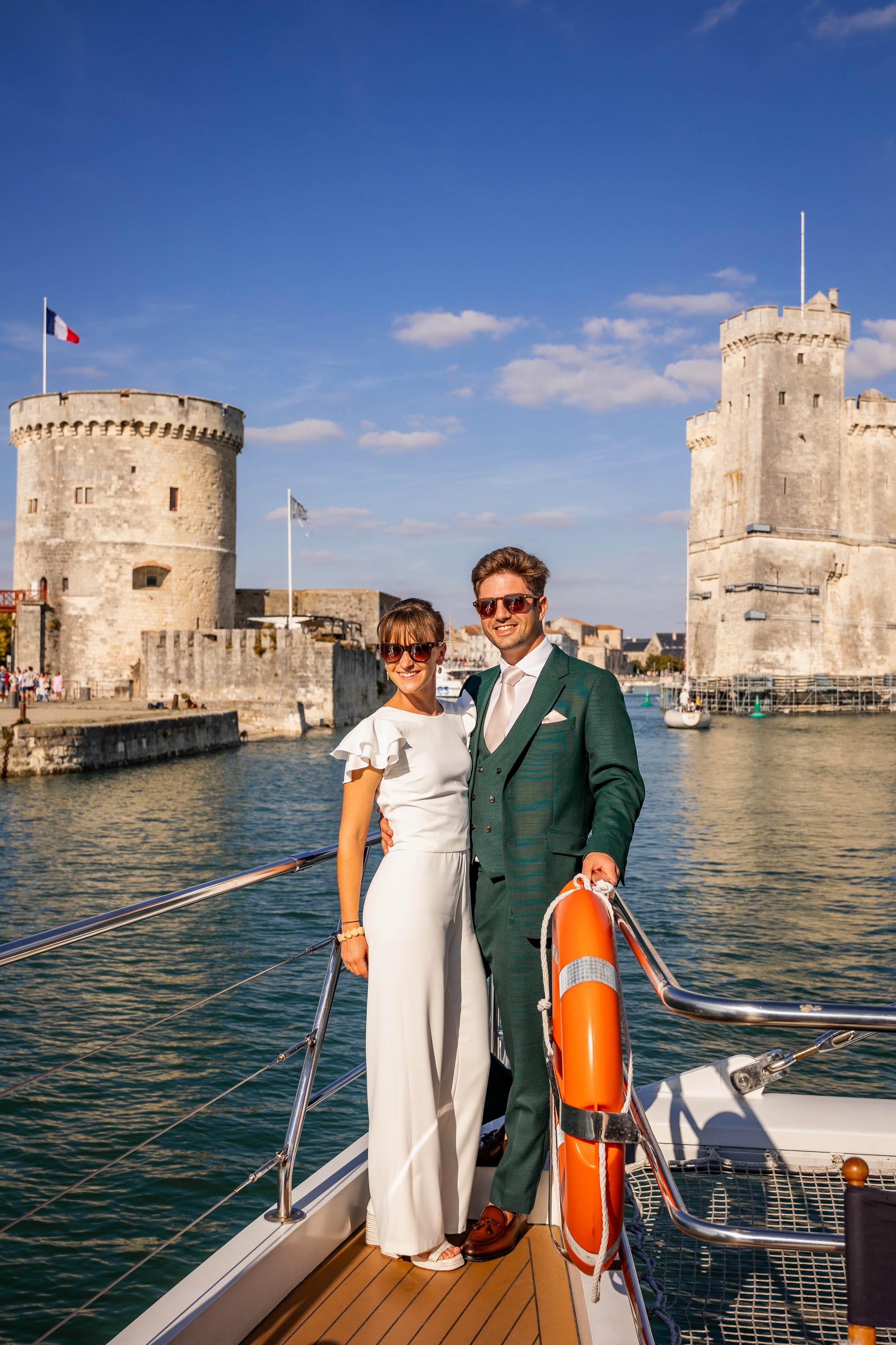 Les mariés en bateau à La Rochelle