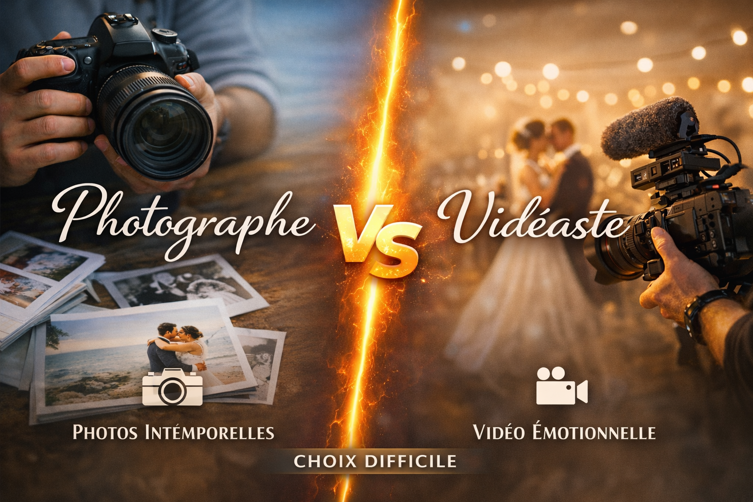 Photographe VS vidéaste de mariage