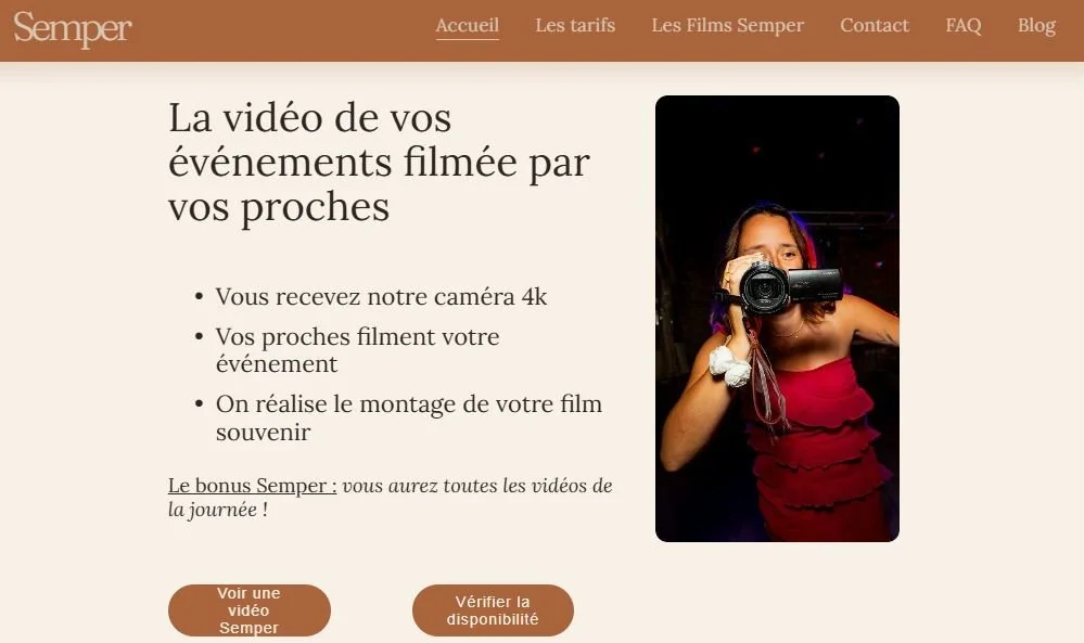 Vidéo de mariage caméra Semper