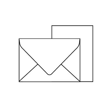 An envelope icon with a document or letter peeking out from behind it.