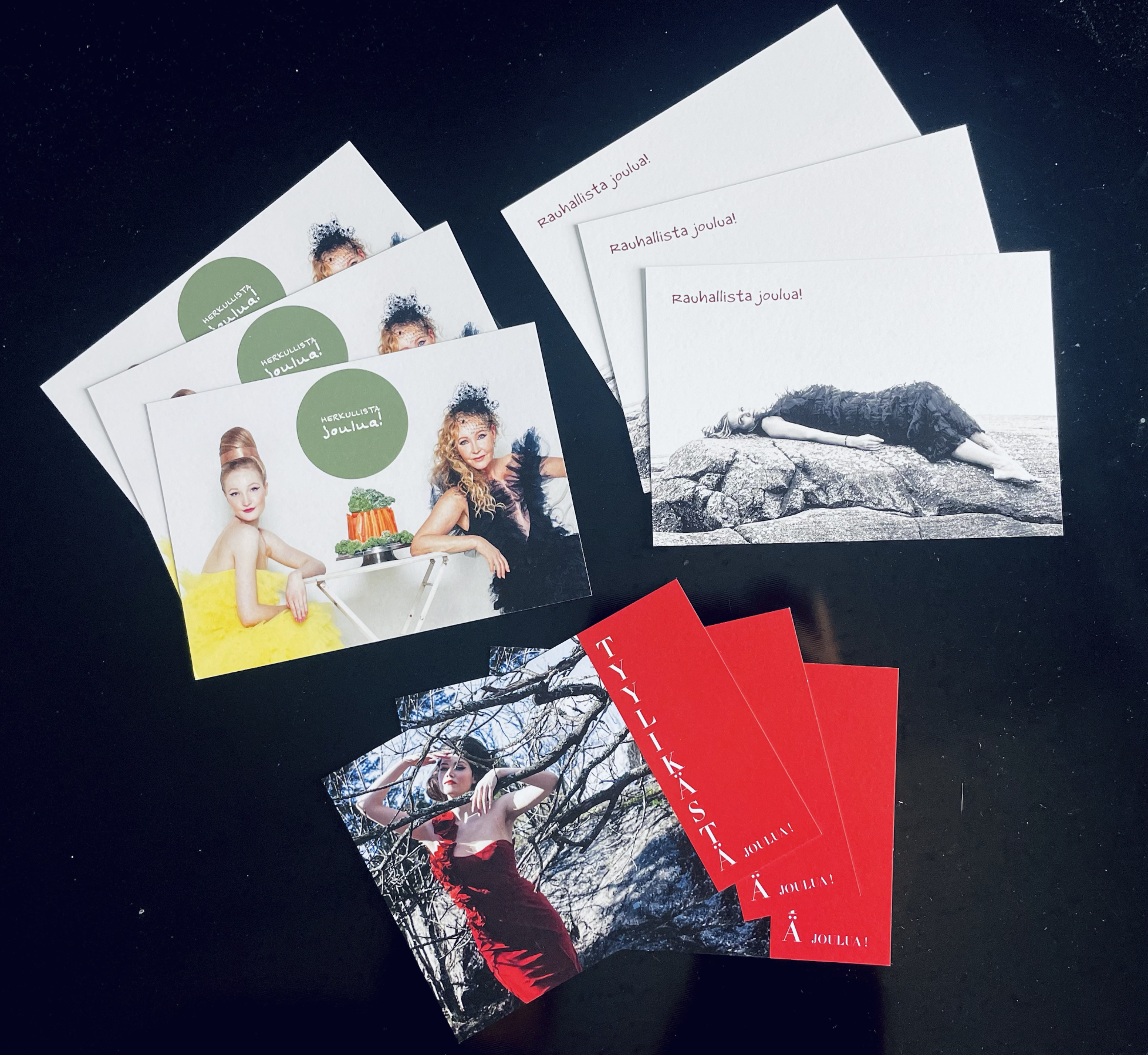 Joulukorttisetti, A6, kolme teemaa/ 9 korttia.