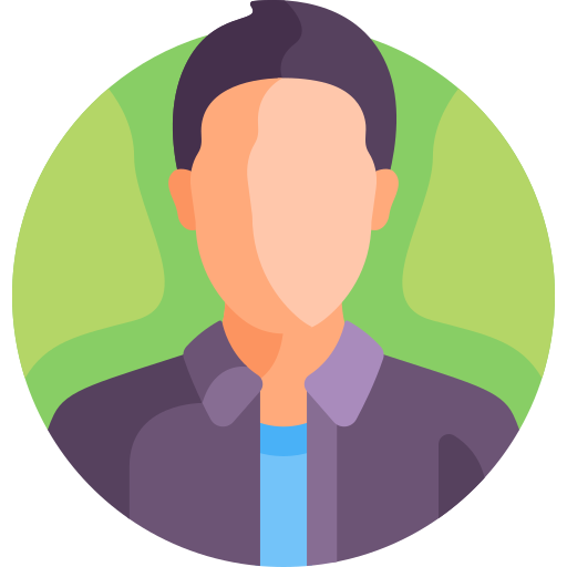 Tecknad icon på man