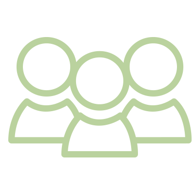Icon of three people in a group or community.