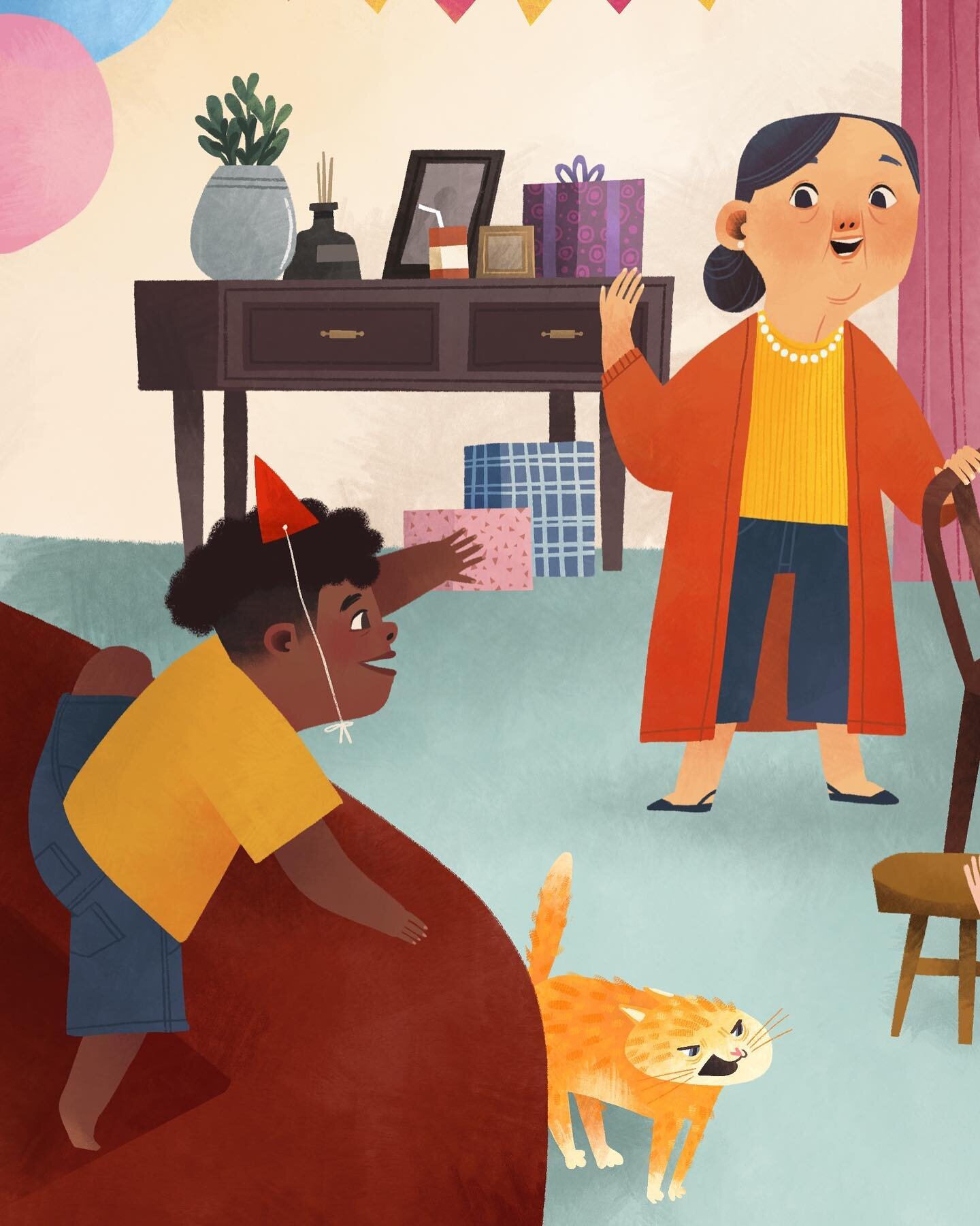 I've completed this piece after a lengthy process! The characters draw inspiration from my family members &ndash; my daughter, who adores pinks and princesses, and my toddler, who's constantly eager to be first in everything!

Creating spreads like t