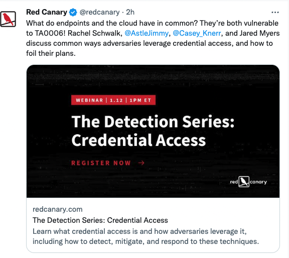 Social copy drafted for company Twitter acct